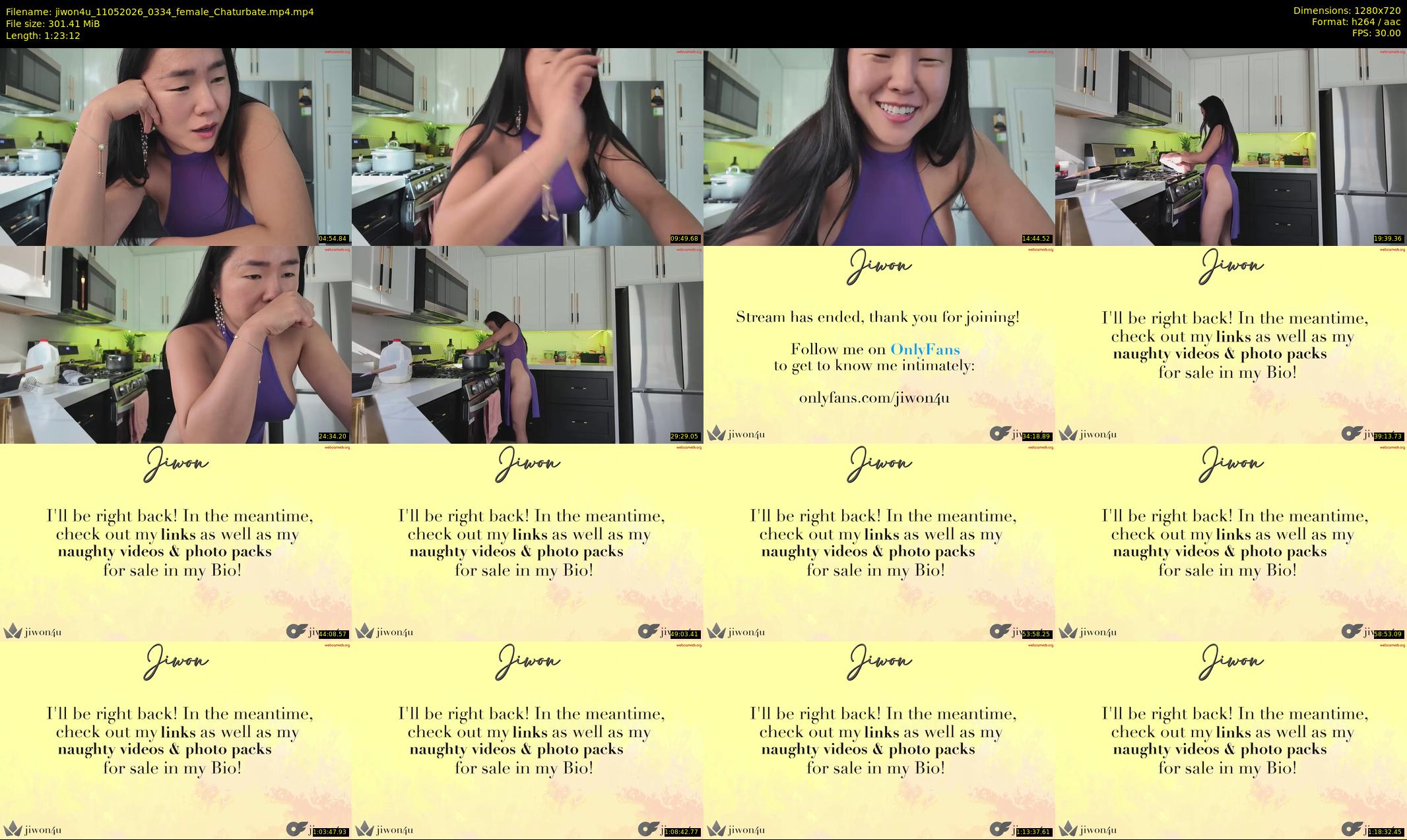 jiwon4u — 84 minute Chaturbate female cam show recording, 720p, May 11, 2026