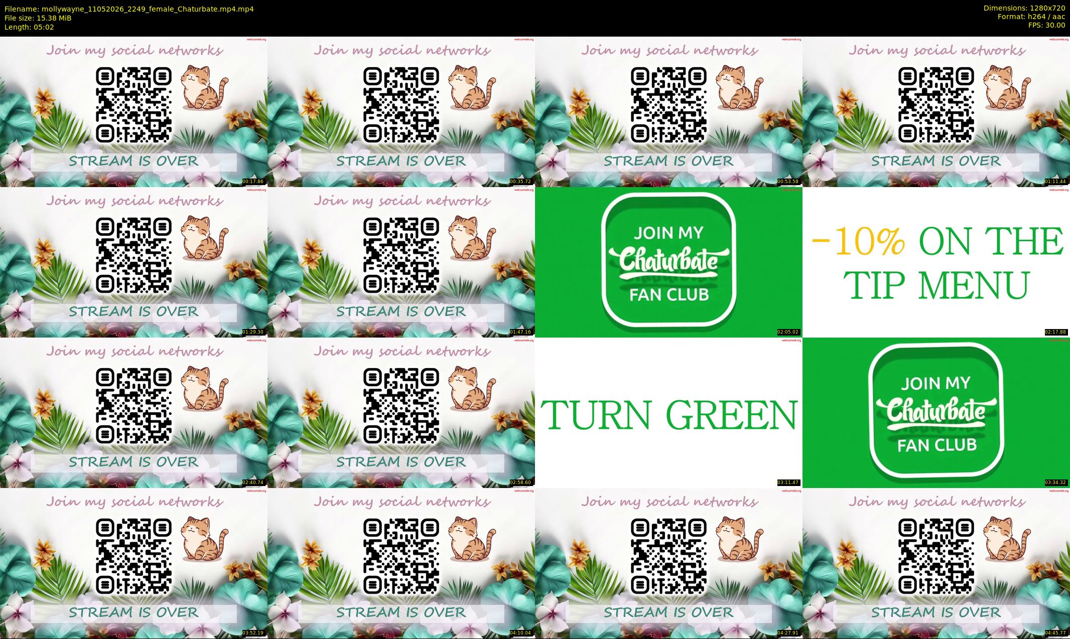 mollywayne — 6 minute Chaturbate female cam show recording, 720p, May 11, 2026