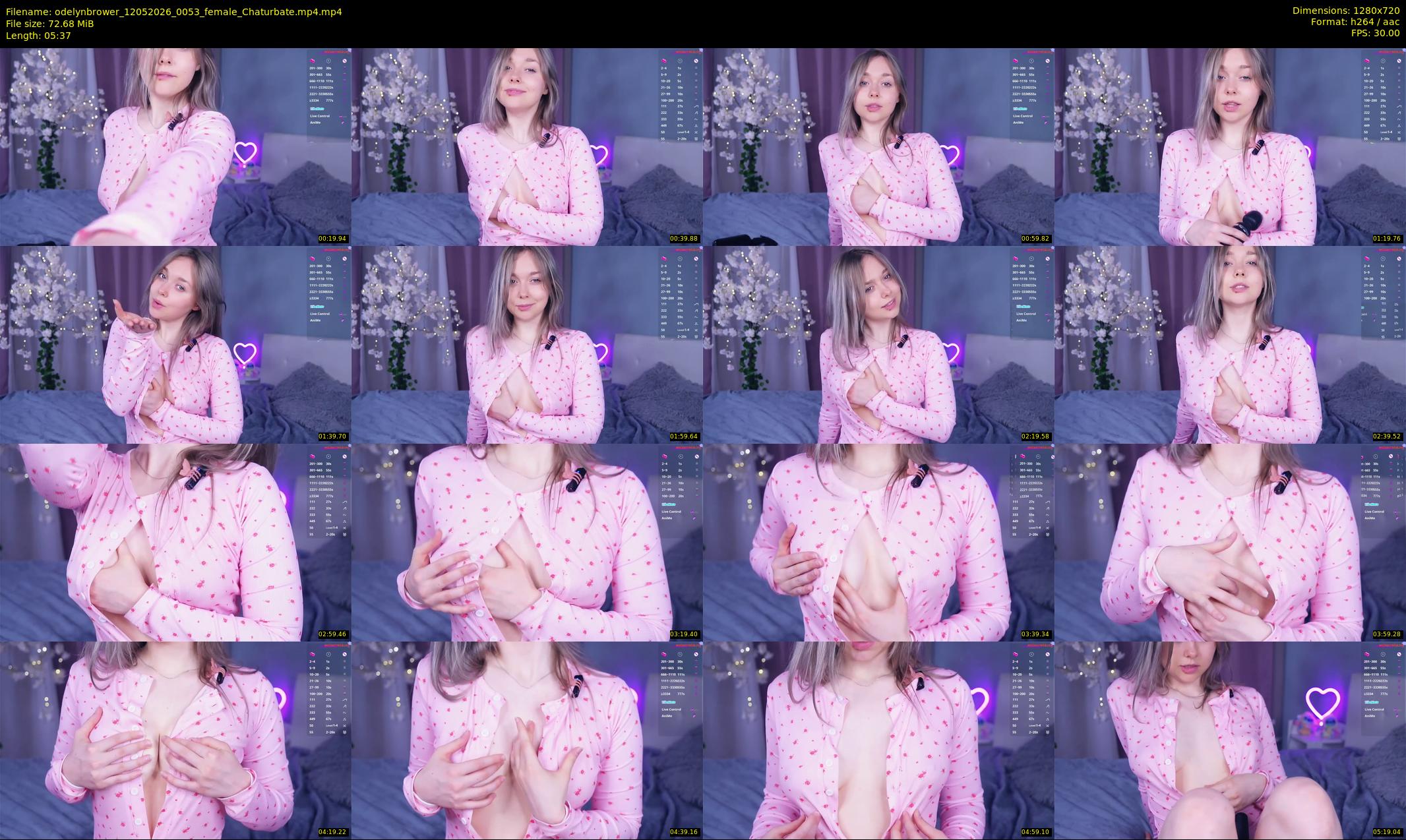 odelynbrower — 6 minute Chaturbate female cam show recording, 720p, May 12, 2026