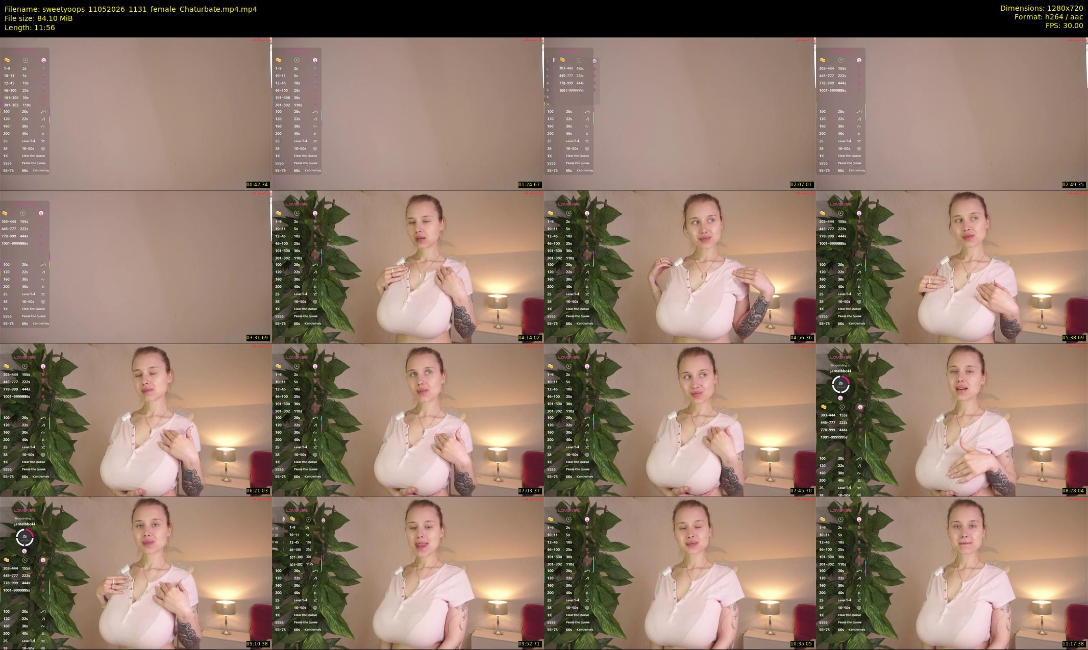 sweetyoops — 12 minute Chaturbate female cam show recording, 720p, May 11, 2026