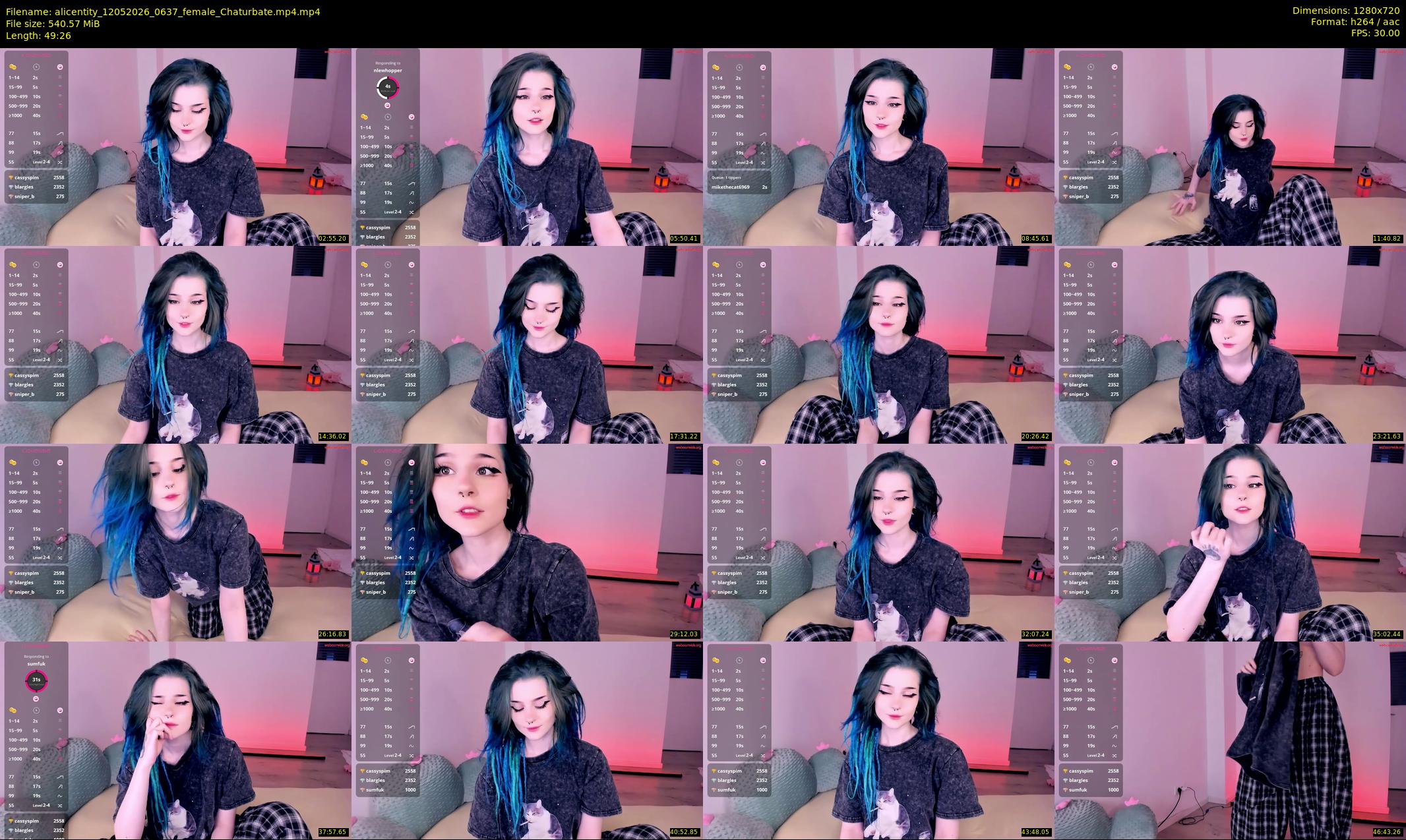alicentity — 50 minute Chaturbate female cam show recording, 720p, May 12, 2026