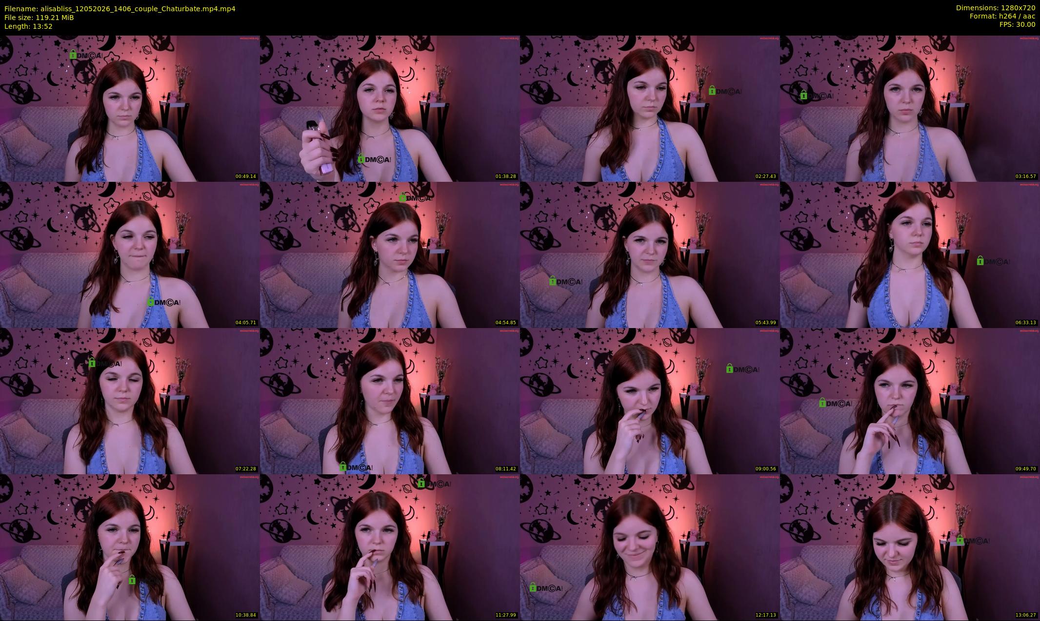 alisabliss — 14 minute Chaturbate female cam show recording, 720p, May 12, 2026