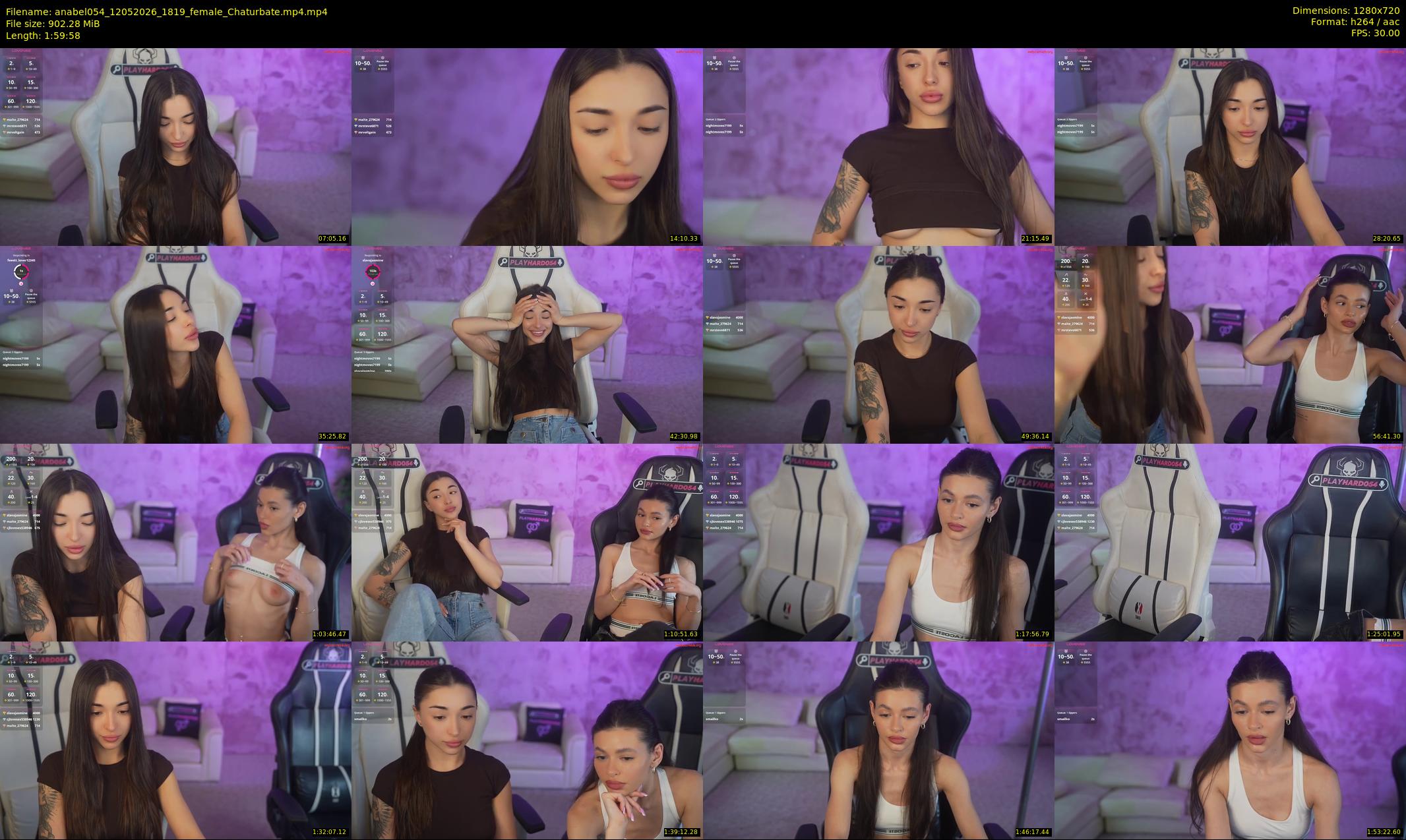 anabel054 — 120 minute Chaturbate female cam show recording, 720p, May 12, 2026