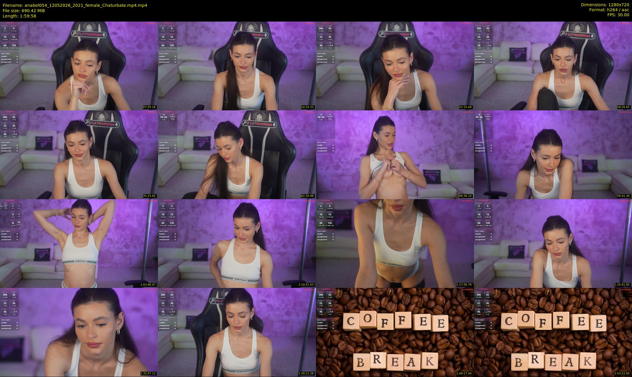 anabel054 — 120 minute Chaturbate female cam show recording, 720p, May 12, 2026