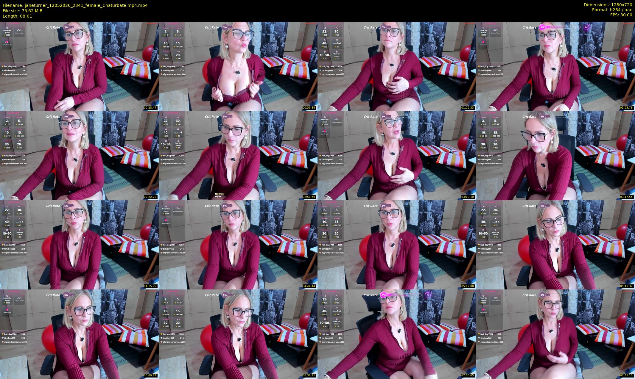 janeturner — 9 minute Chaturbate female cam show recording, 720p, May 12, 2026