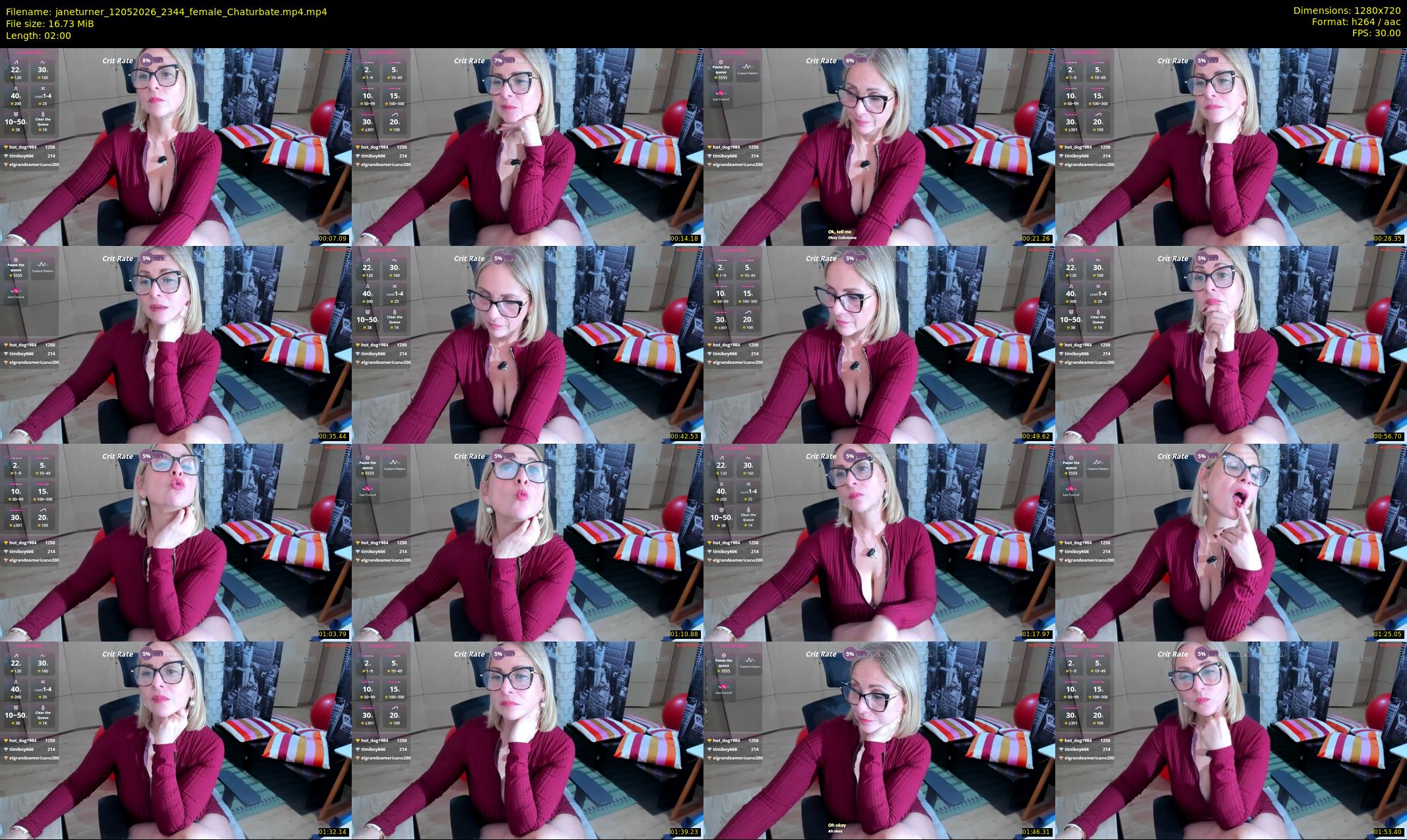 janeturner — 2 minute Chaturbate female cam show recording, 720p, May 12, 2026