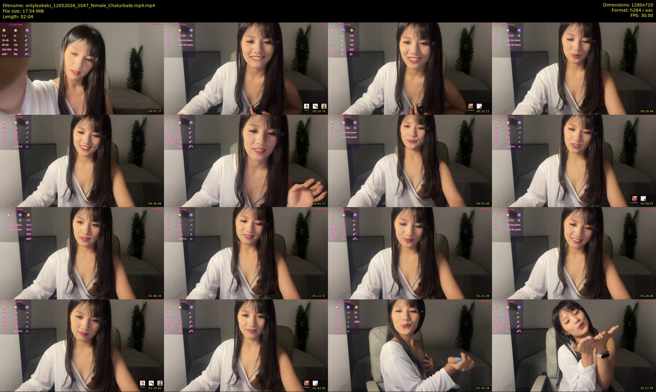 onlylookatu — 3 minute Chaturbate female cam show recording, 720p, May 12, 2026