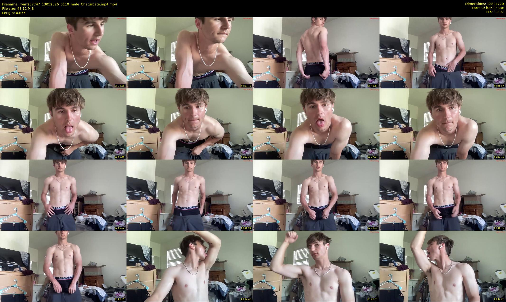 ryan287747 — 4 minute Chaturbate male cam show recording, 720p, May 13, 2026