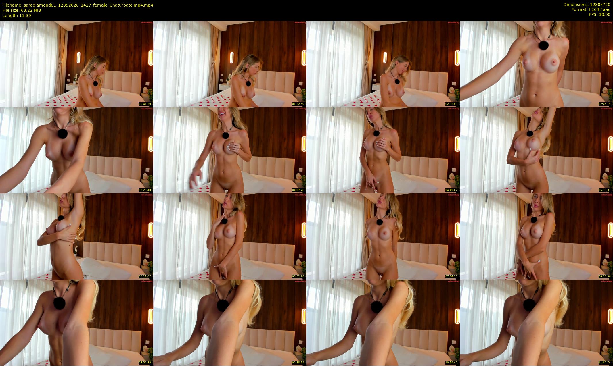 saradiamond01 — 12 minute Chaturbate female cam show recording, 720p, May 12, 2026