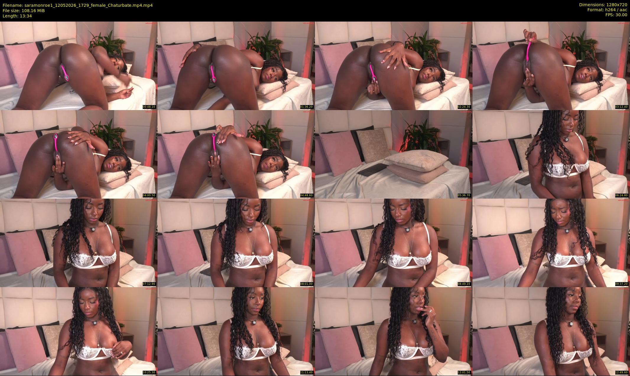 saramonroe1 — 14 minute Chaturbate female cam show recording, 720p, May 12, 2026