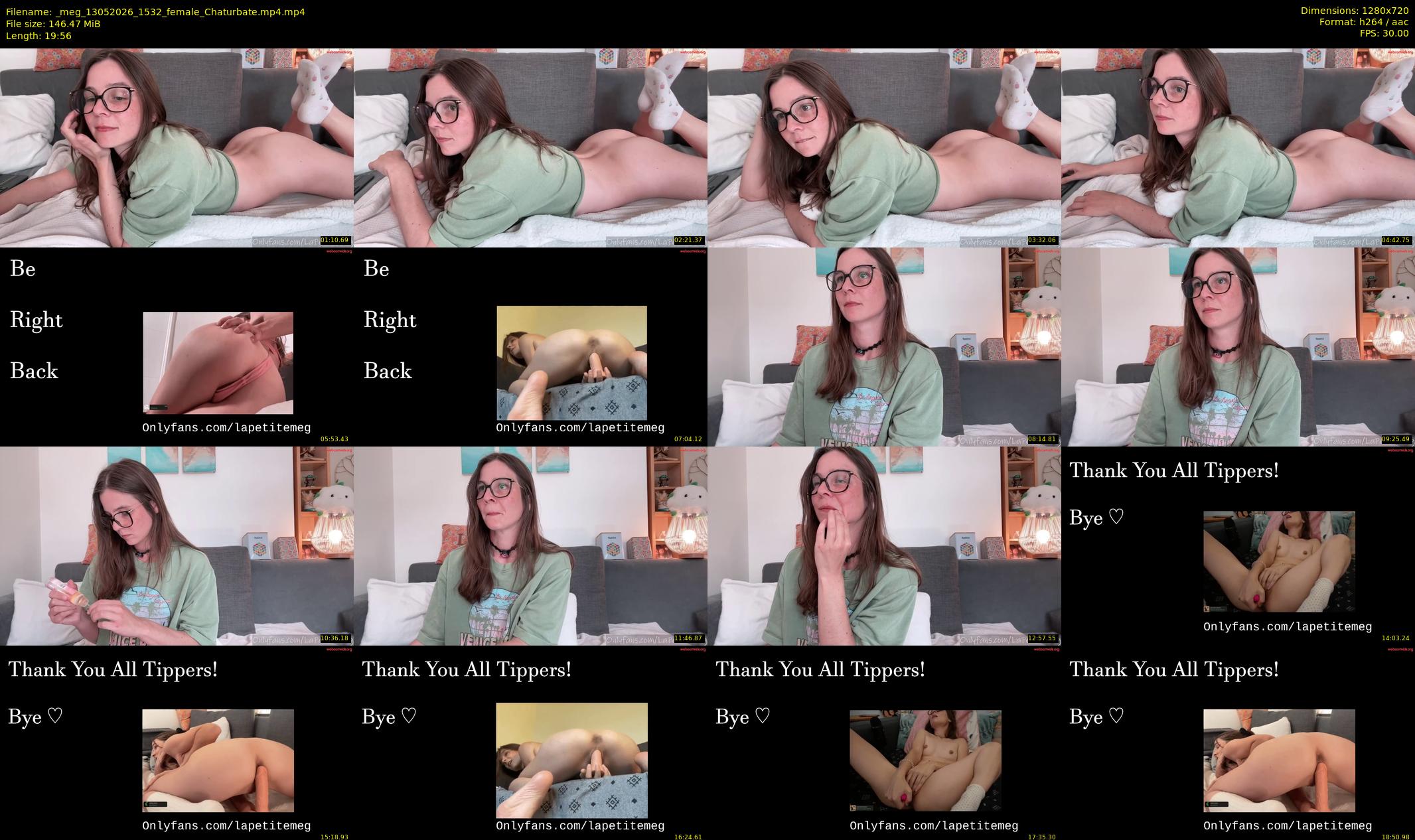 _meg — 20 minute Chaturbate female cam show recording, 720p, May 13, 2026