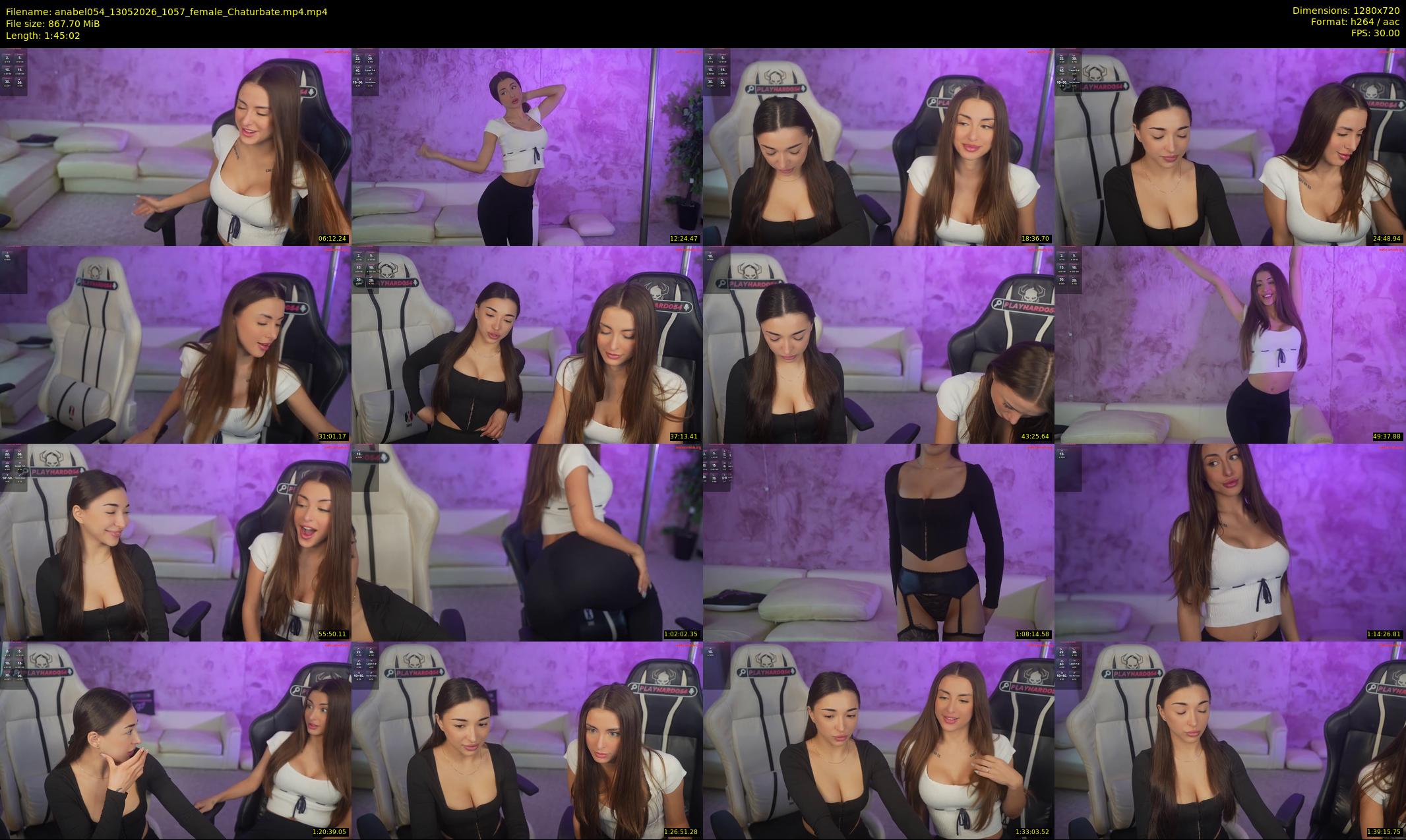 anabel054 — 106 minute Chaturbate female cam show recording, 720p, May 13, 2026