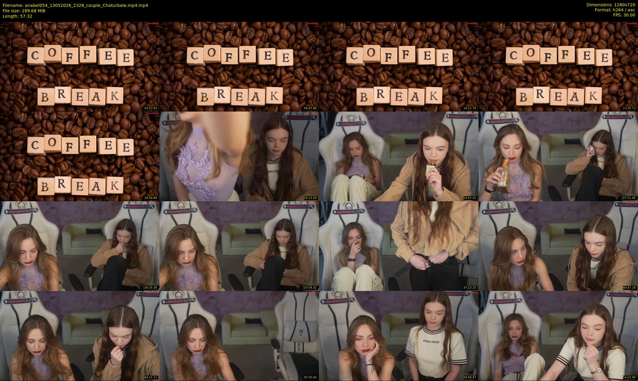 anabel054 — 58 minute Chaturbate female cam show recording, 720p, May 13, 2026