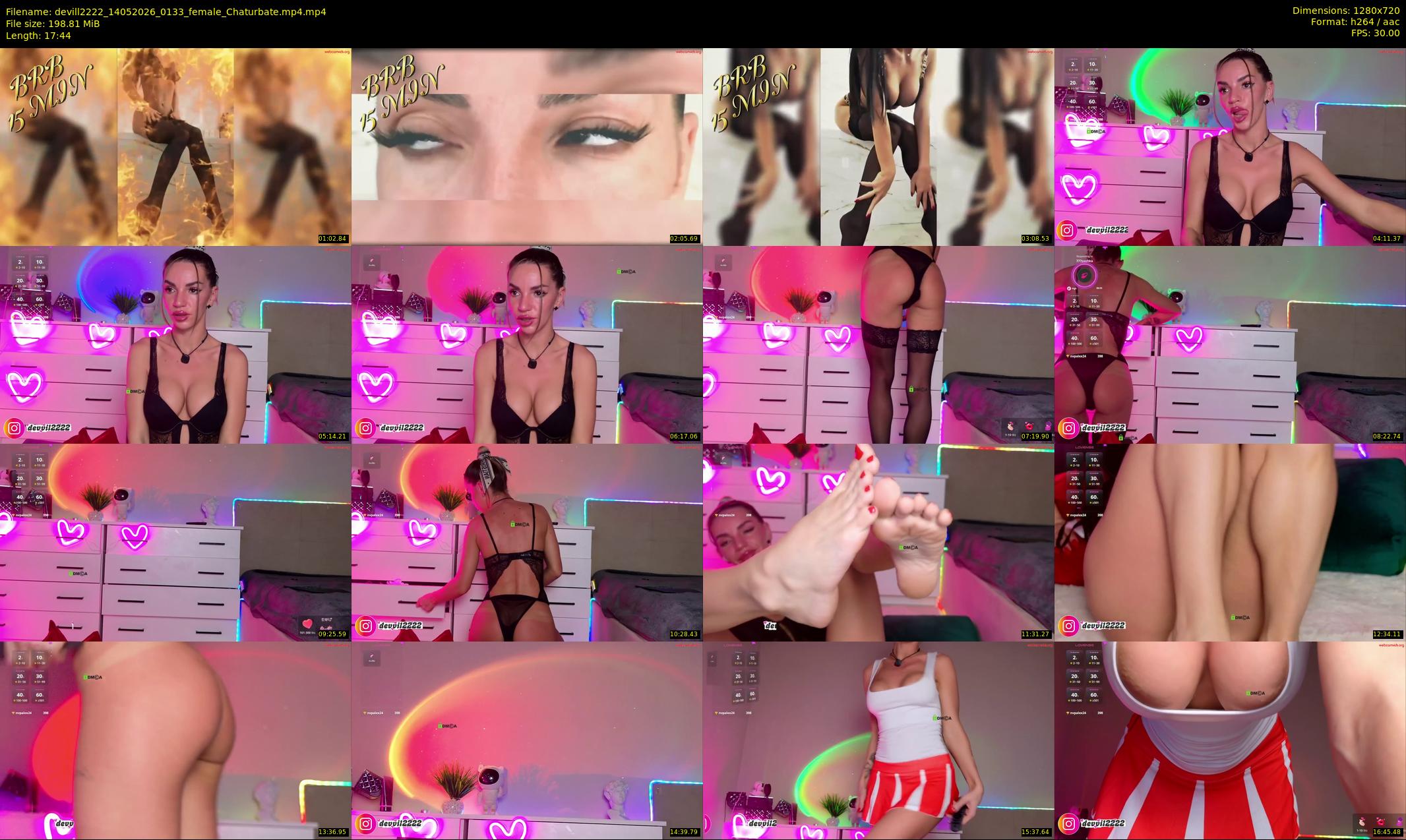devill2222 — 18 minute Chaturbate female cam show recording, 720p, May 14, 2026