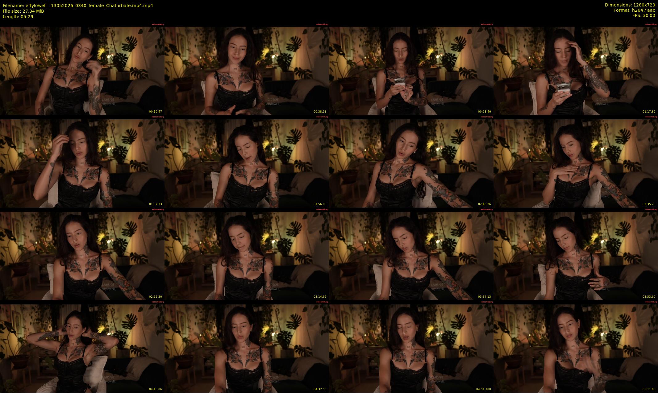effylowell_ — 6 minute Chaturbate female cam show recording, 720p, May 13, 2026