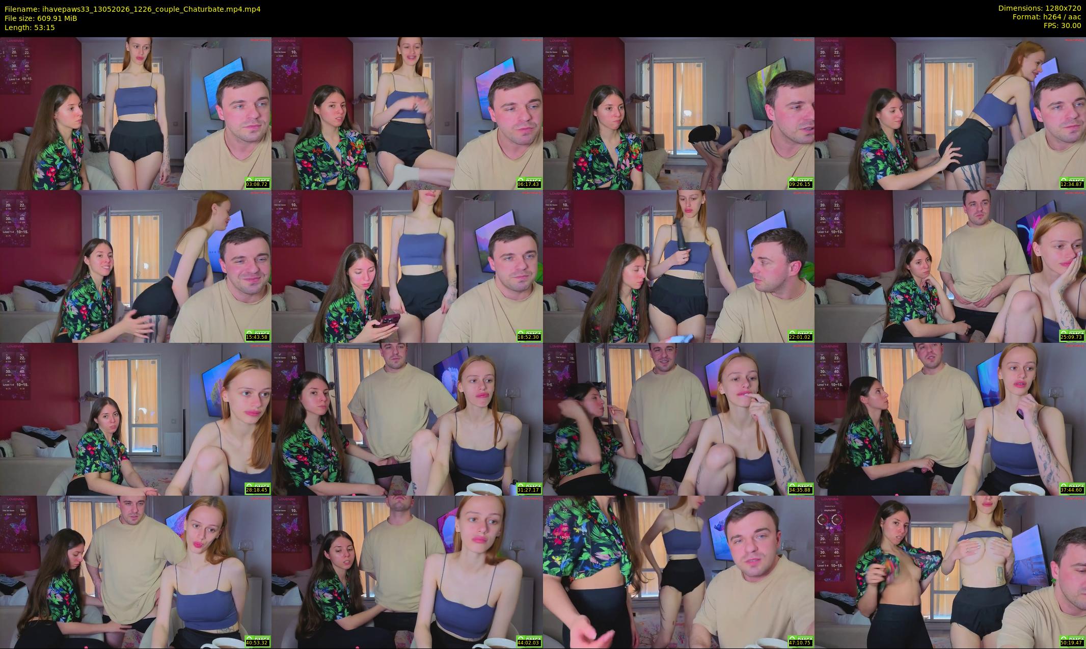 ihavepaws33 — 54 minute Chaturbate couple cam show recording, 720p, May 13, 2026
