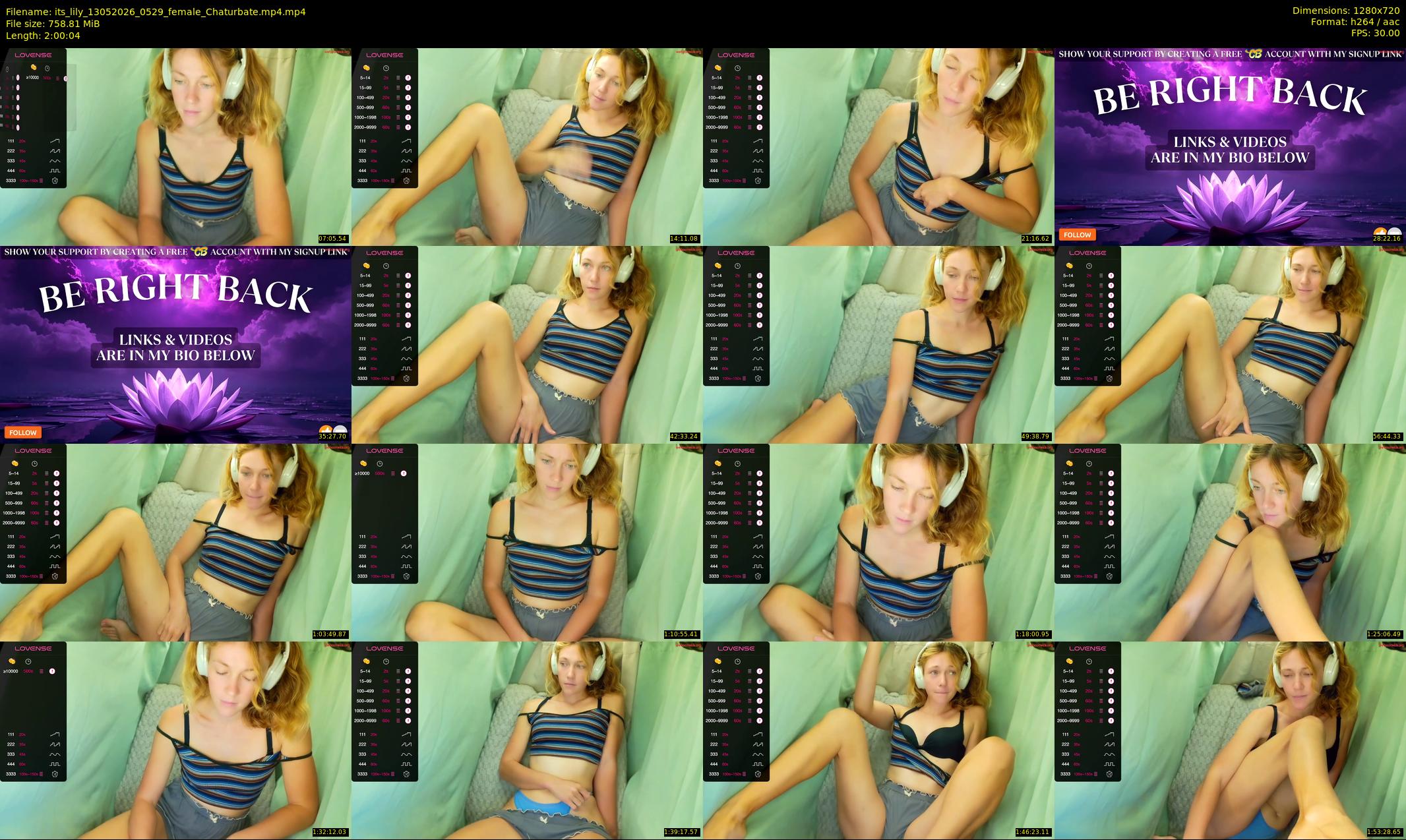its_lily — 121 minute Chaturbate female cam show recording, 720p, May 13, 2026