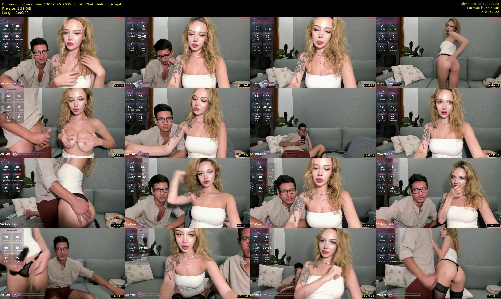 mj1moretime — 121 minute Chaturbate couple cam show recording, 720p, May 13, 2026