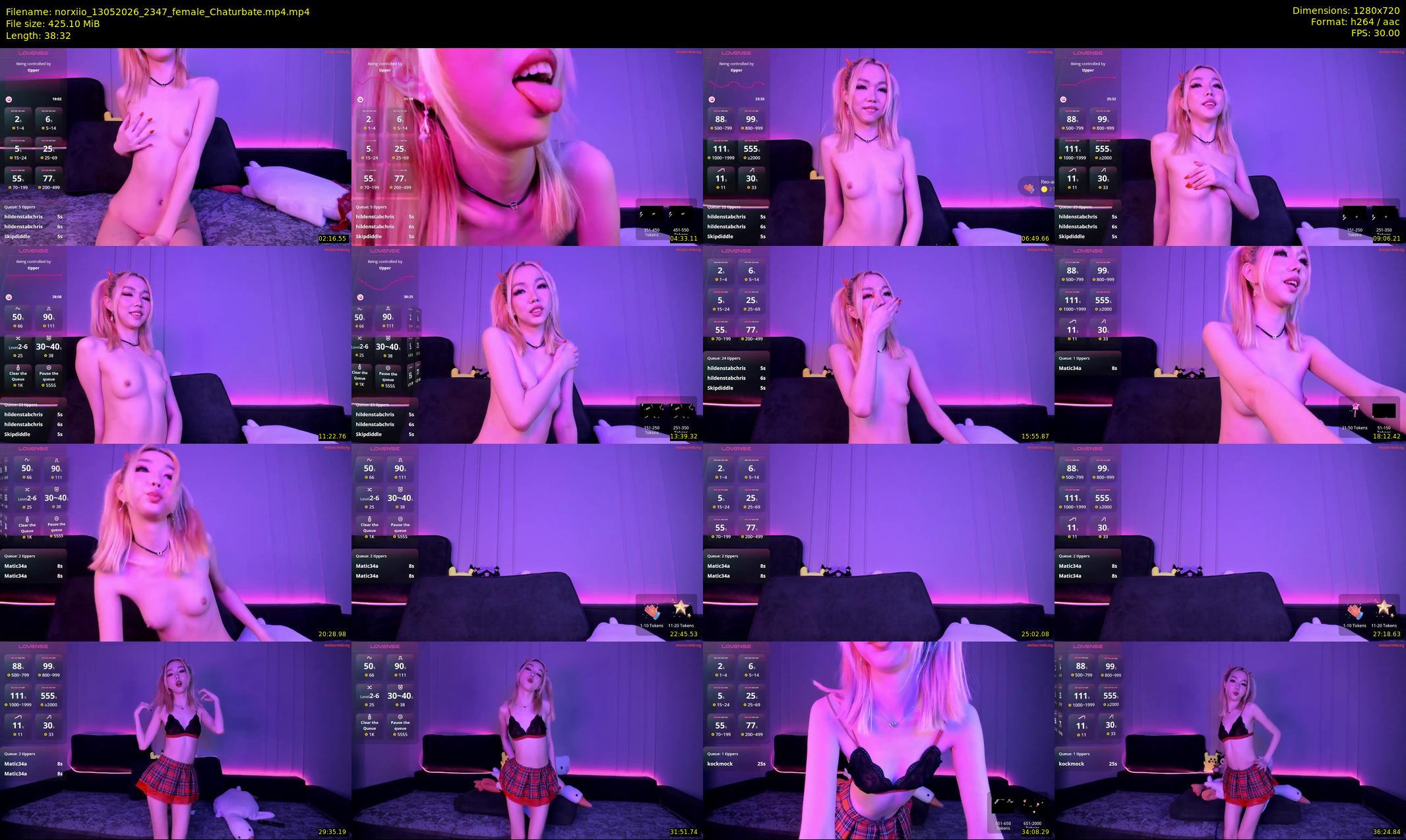 norxiio — 3 minute Chaturbate female cam show recording, 720p, May 13, 2026