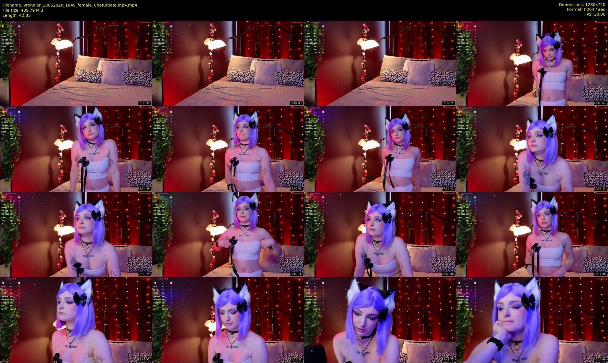 vronnier — 43 minute Chaturbate female cam show recording, 720p, May 13, 2026