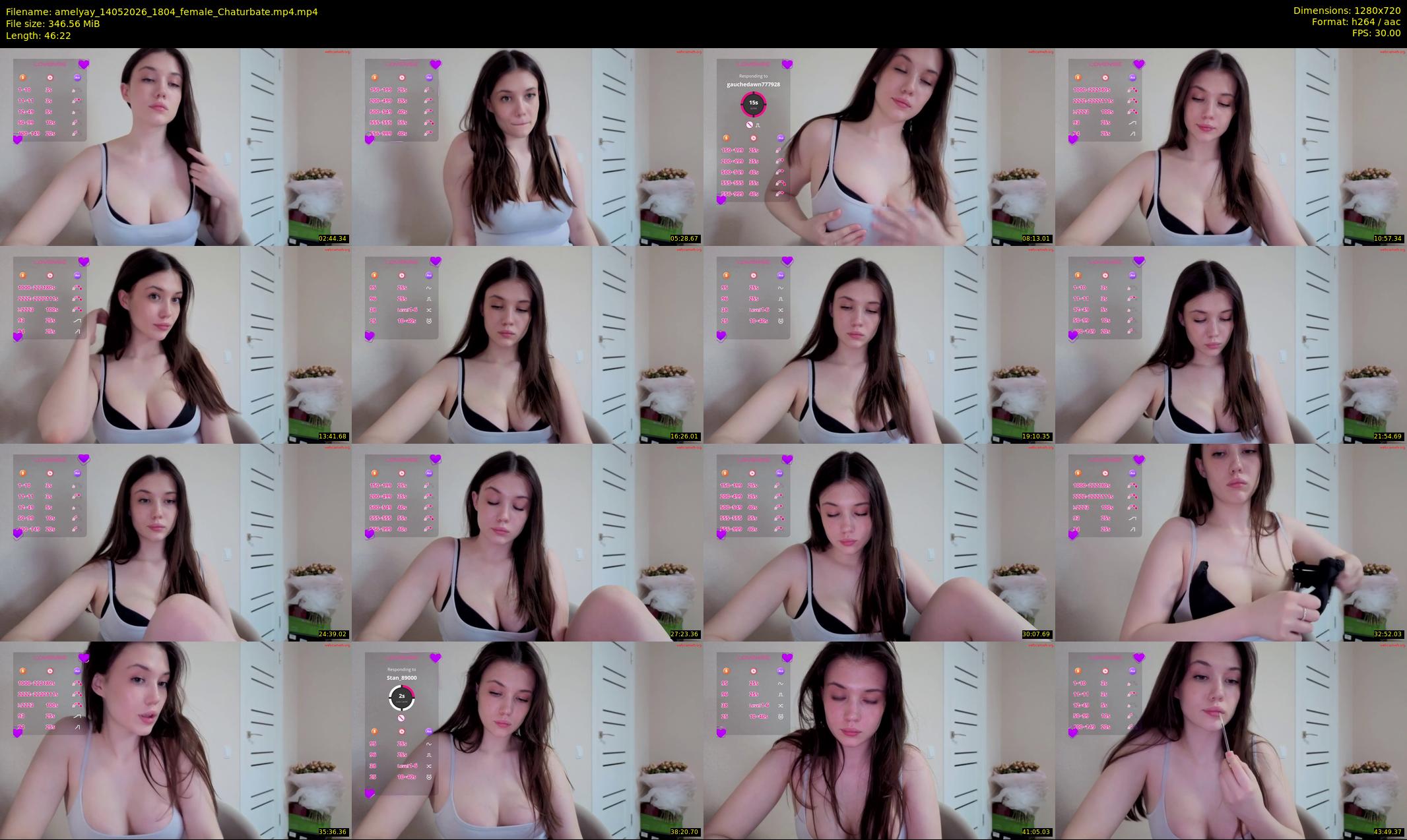 amelyay — 47 minute Chaturbate female cam show recording, 720p, May 14, 2026