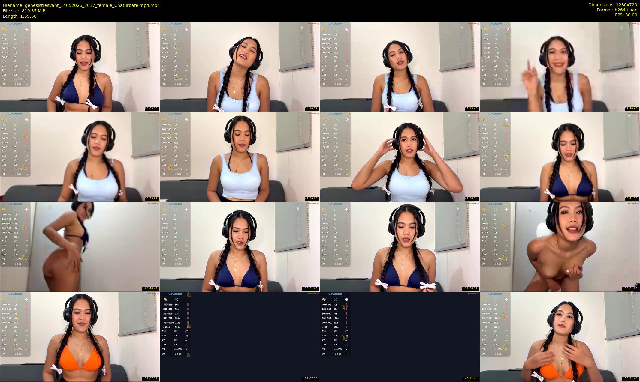 genesistresvant — 120 minute Chaturbate female cam show recording, 720p, May 14, 2026