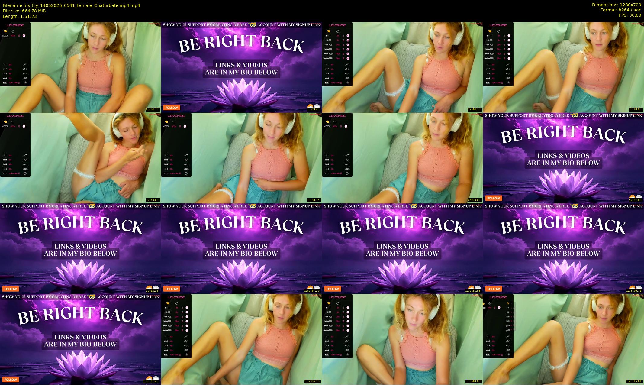 its_lily — 112 minute Chaturbate female cam show recording, 720p, May 14, 2026