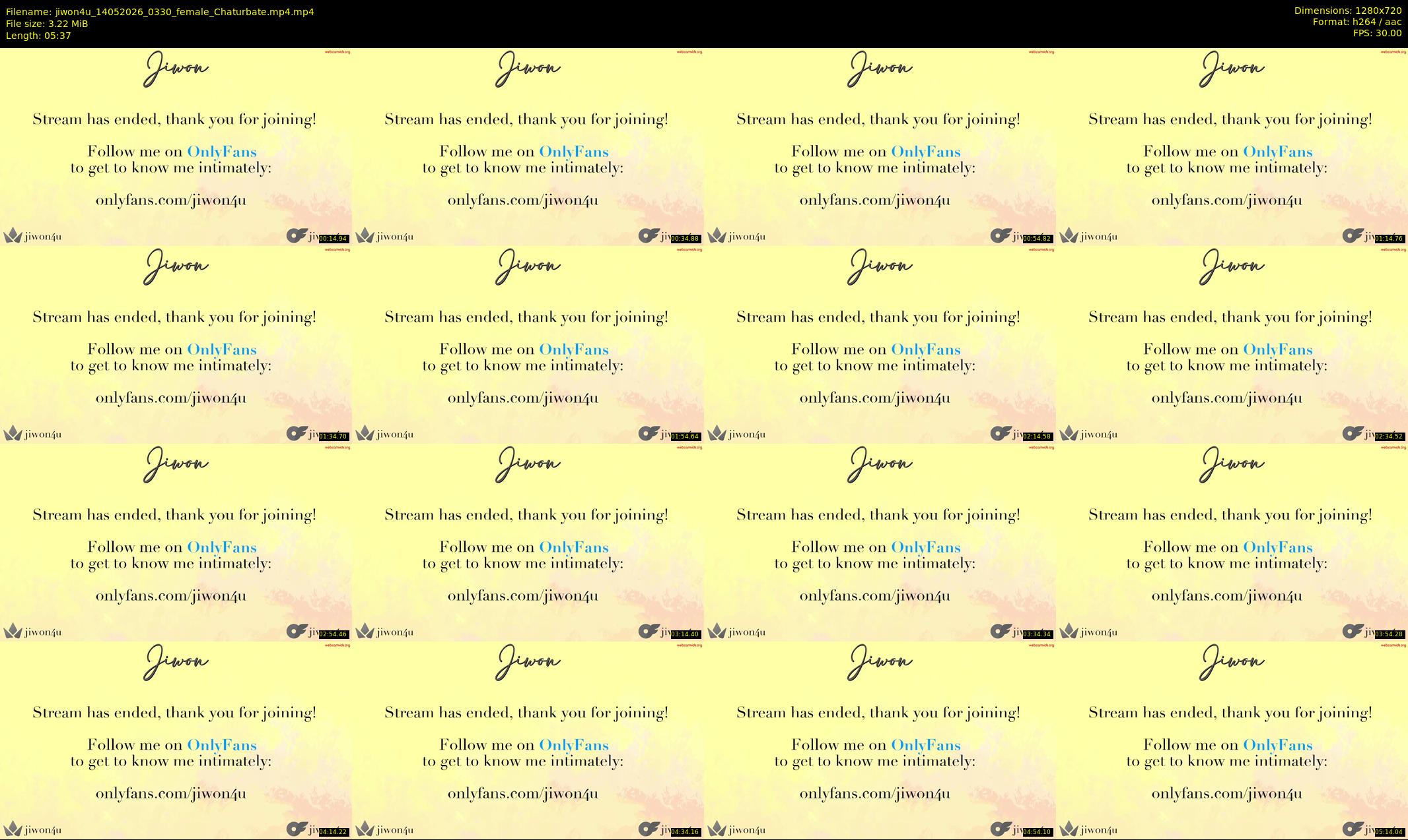 jiwon4u — 6 minute Chaturbate female cam show recording, 720p, May 14, 2026