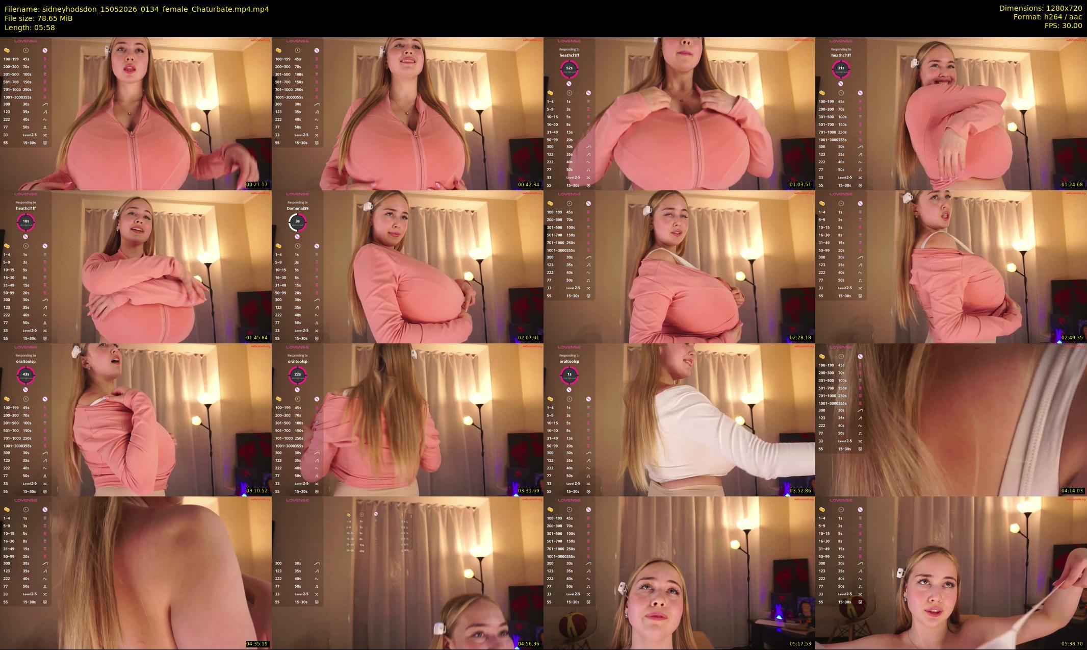sidneyhodsdon — 6 minute Chaturbate female cam show recording, 720p, May 15, 2026