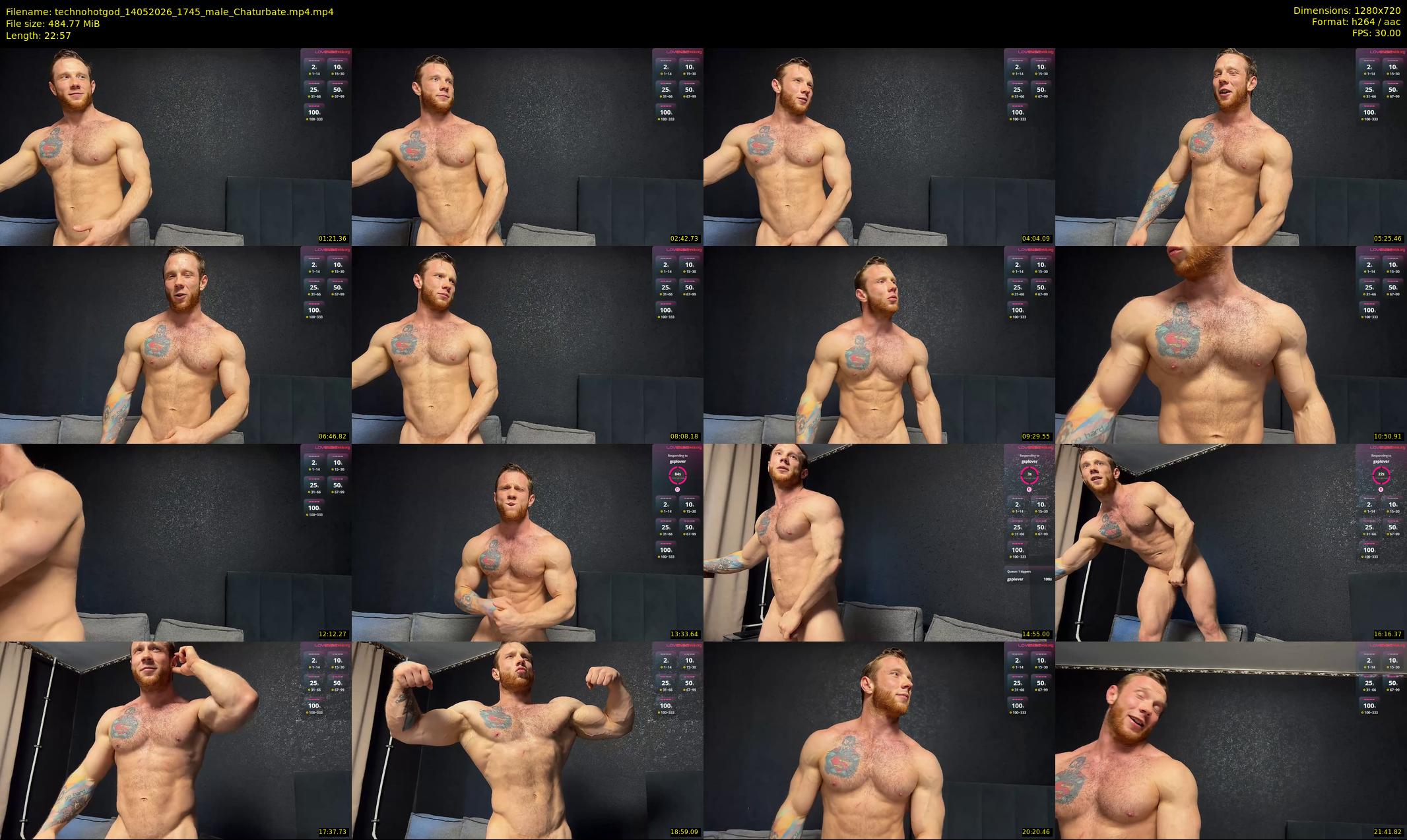 technohotgod — 23 minute Chaturbate male cam show recording, 720p, May 14, 2026