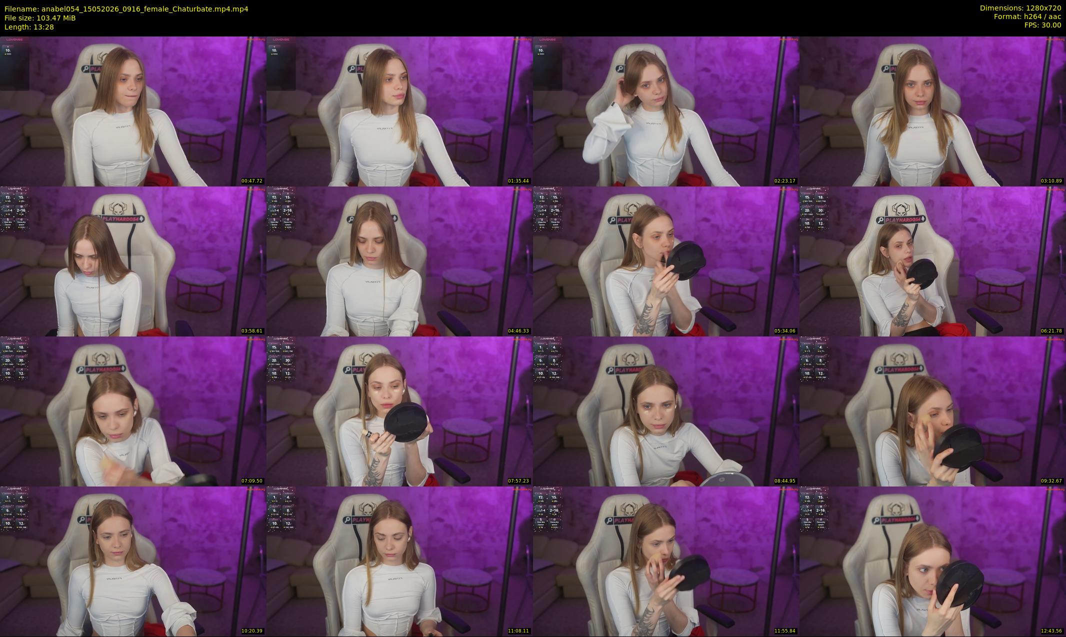 anabel054 — 14 minute Chaturbate female cam show recording, 720p, May 15, 2026