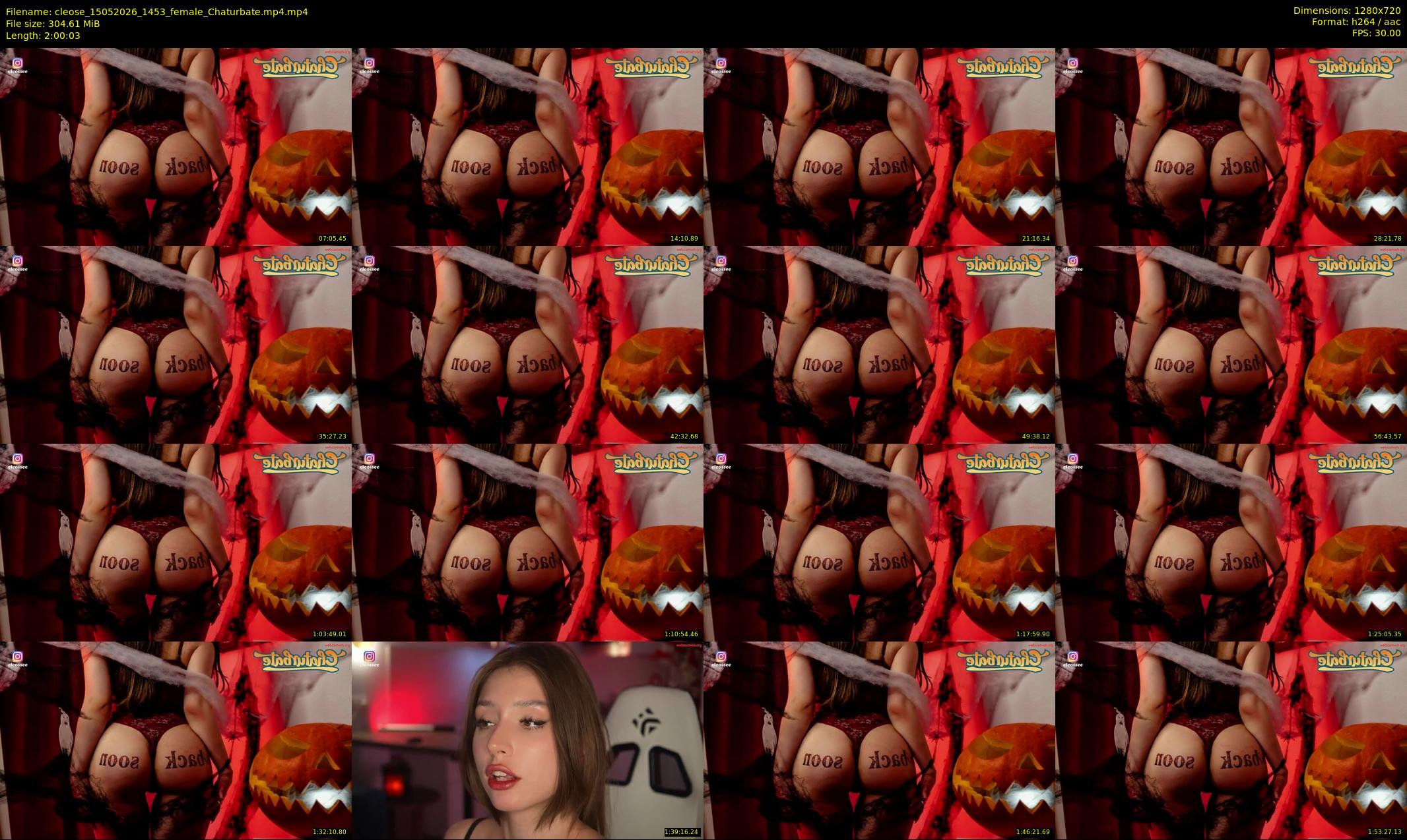 cleose — 121 minute Chaturbate female cam show recording, 720p, May 15, 2026