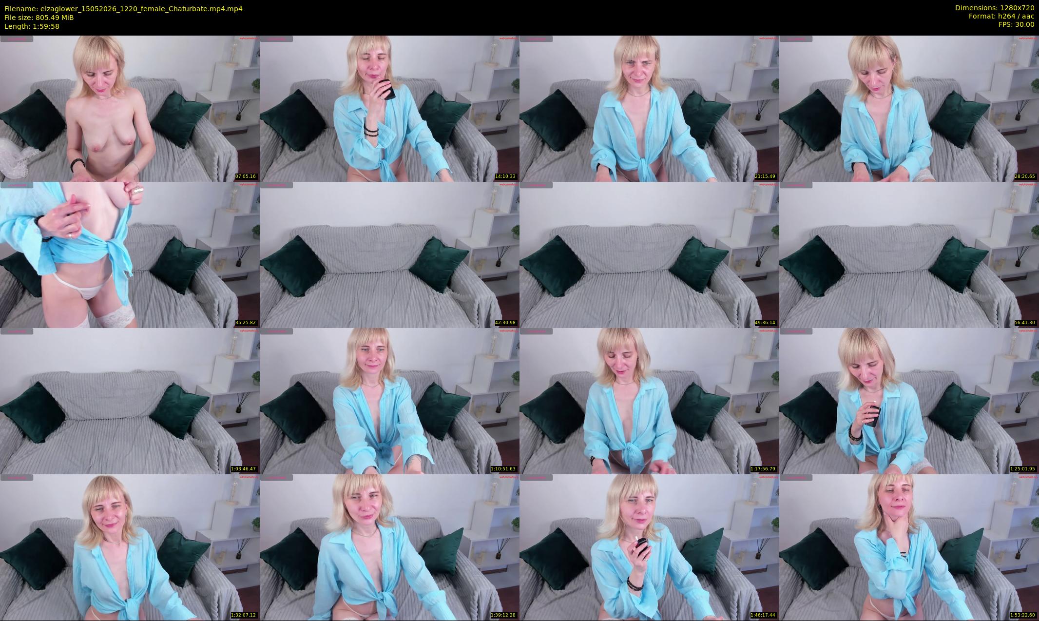 elzaglower — 120 minute Chaturbate female cam show recording, 720p, May 15, 2026