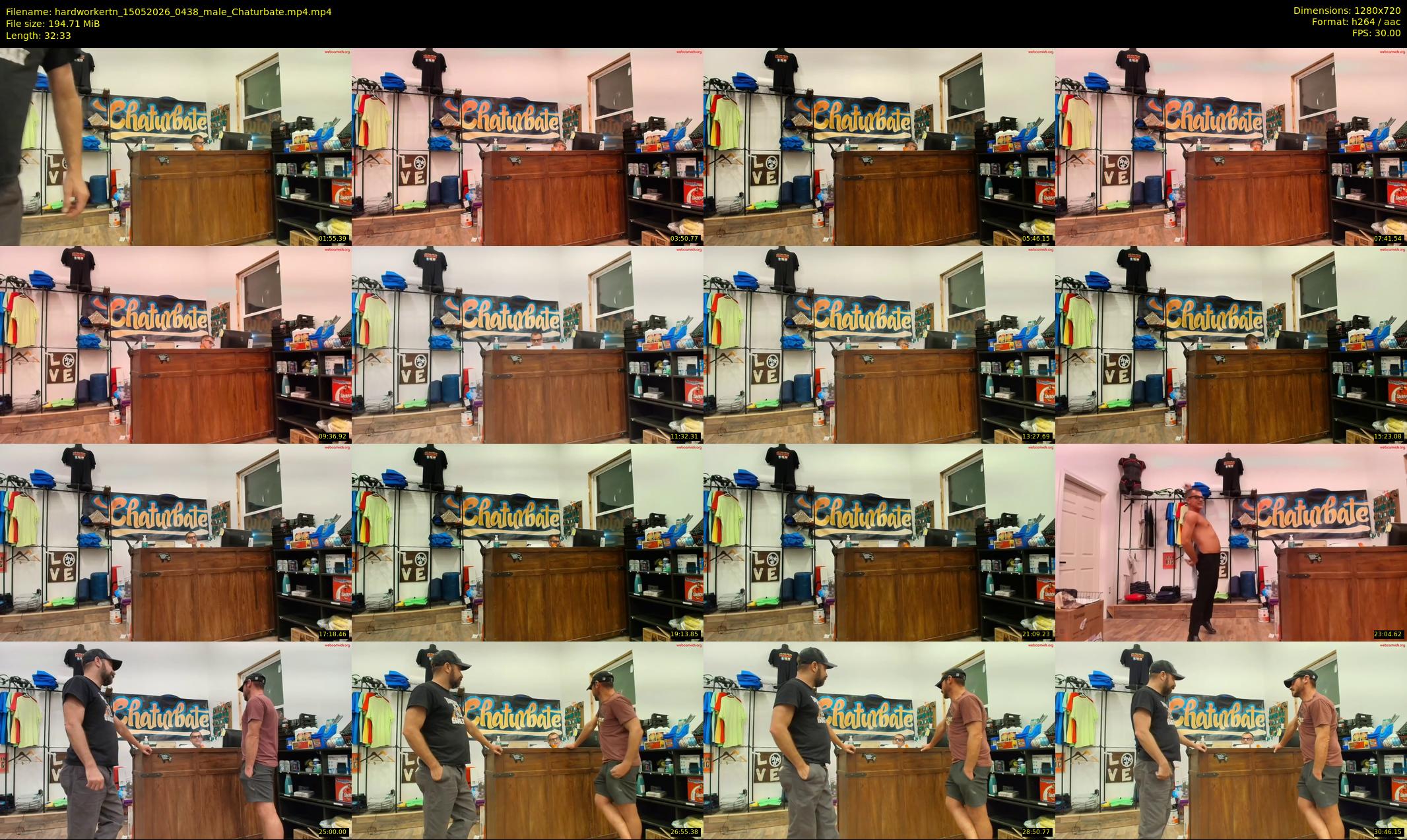 hardworkertn — 33 minute Chaturbate male cam show recording, 720p, May 15, 2026