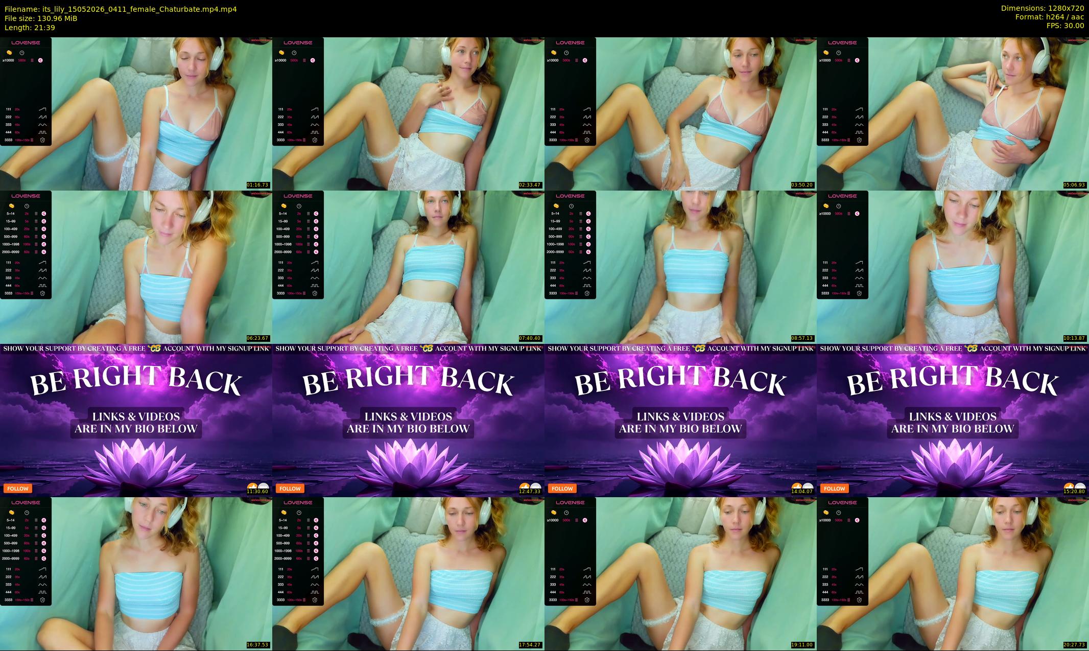 its_lily — 22 minute Chaturbate female cam show recording, 720p, May 15, 2026