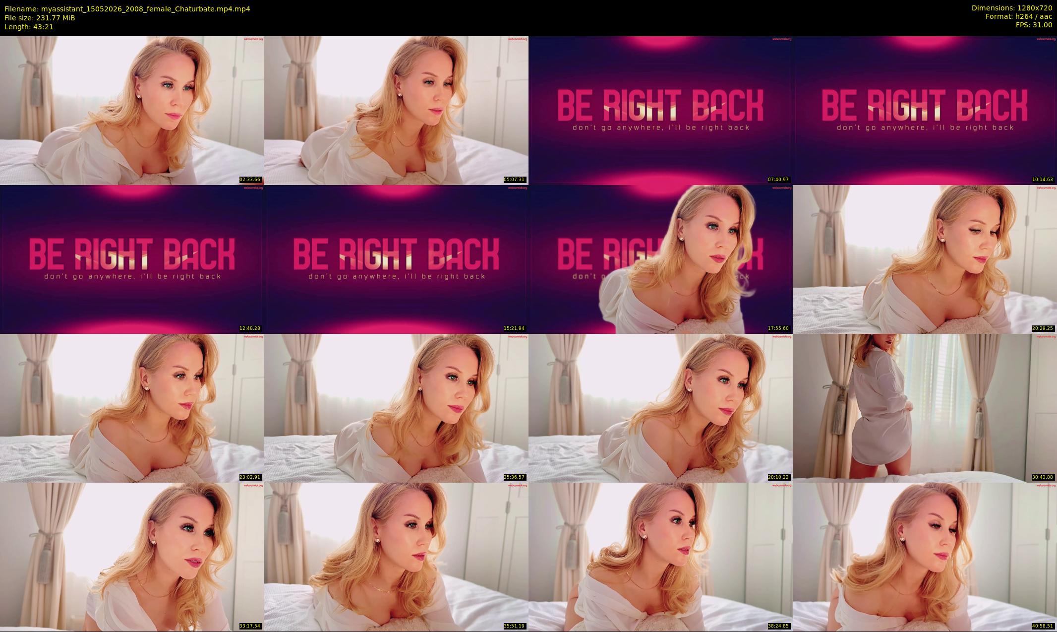 myassistant — 44 minute Chaturbate female cam show recording, 720p, May 15, 2026