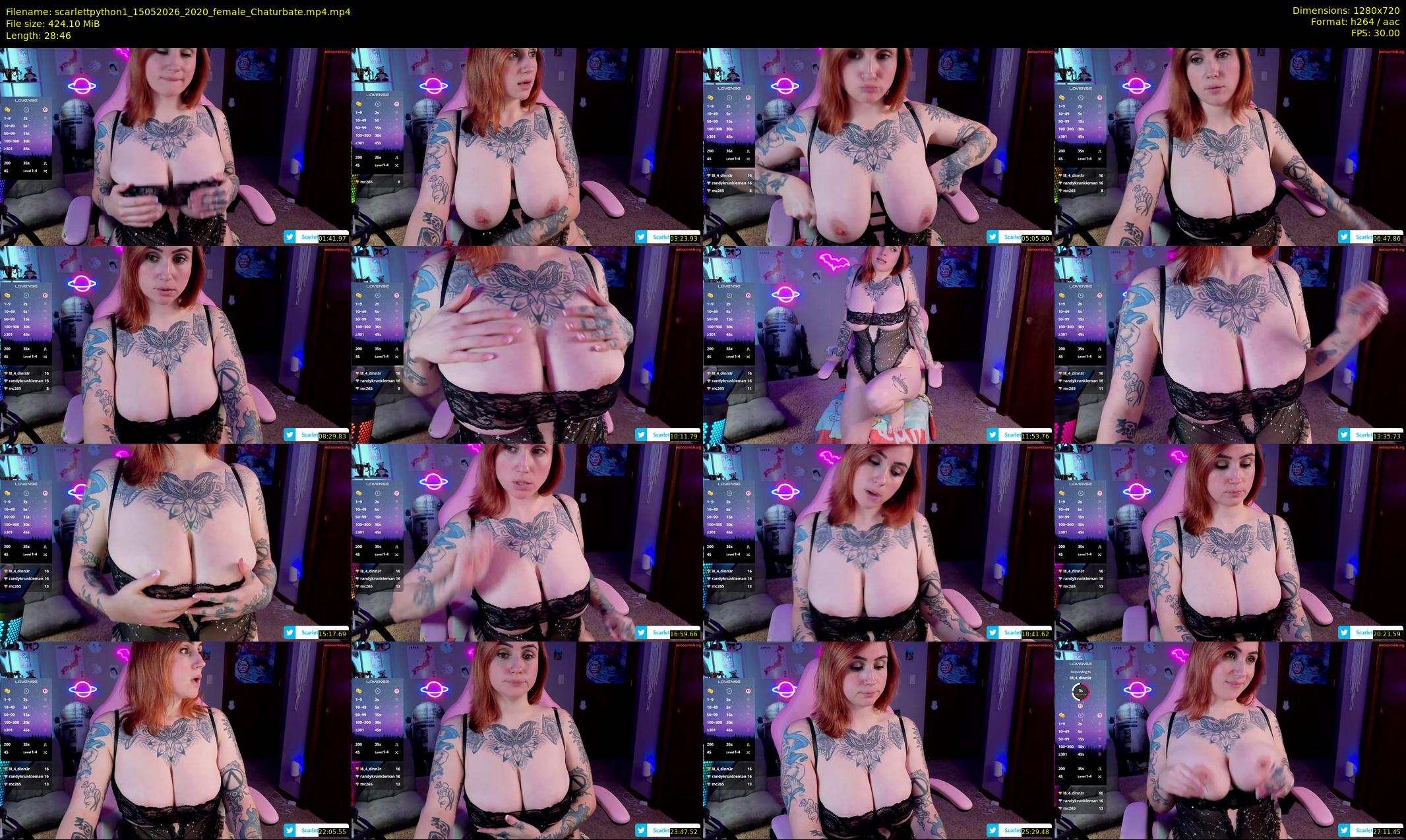 scarlettpython1 — 29 minute Chaturbate female cam show recording, 720p, May 15, 2026
