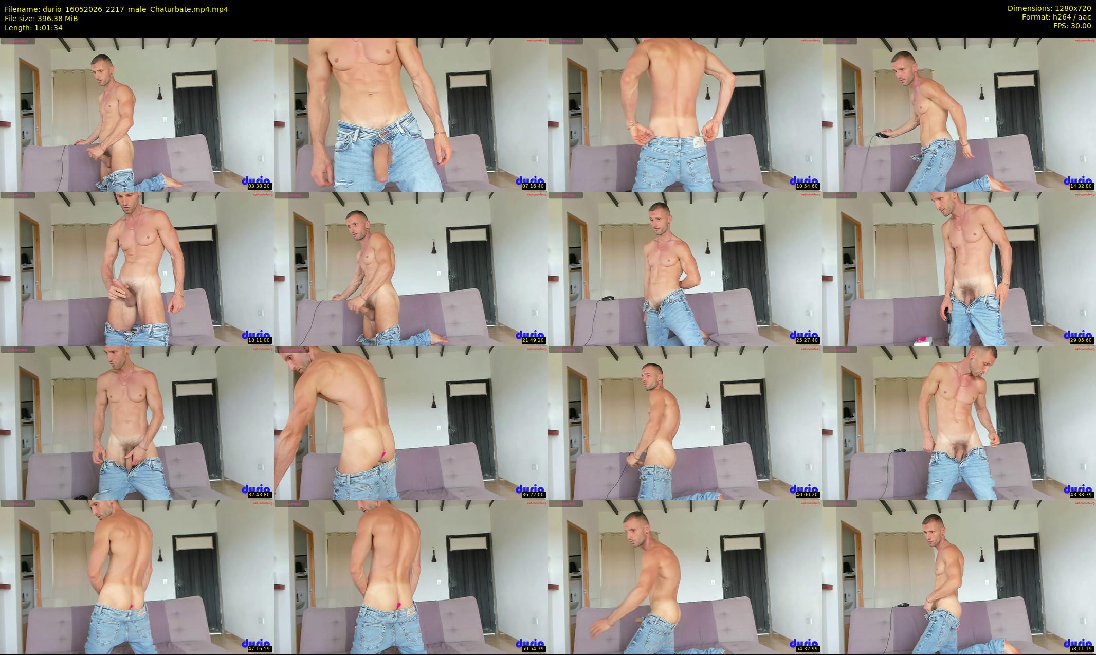 durio — 62 minute Chaturbate male cam show recording, 720p, May 16, 2026