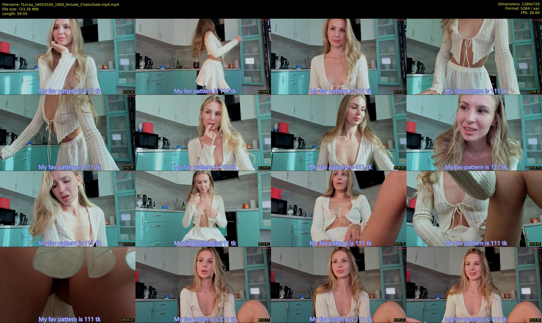 f1oraa — 60 minute Chaturbate female cam show recording, 720p, May 16, 2026