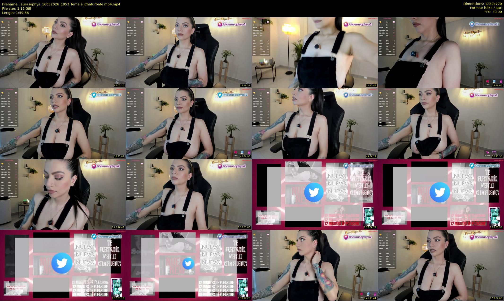 laurasophya — 120 minute Chaturbate female cam show recording, 720p, May 16, 2026