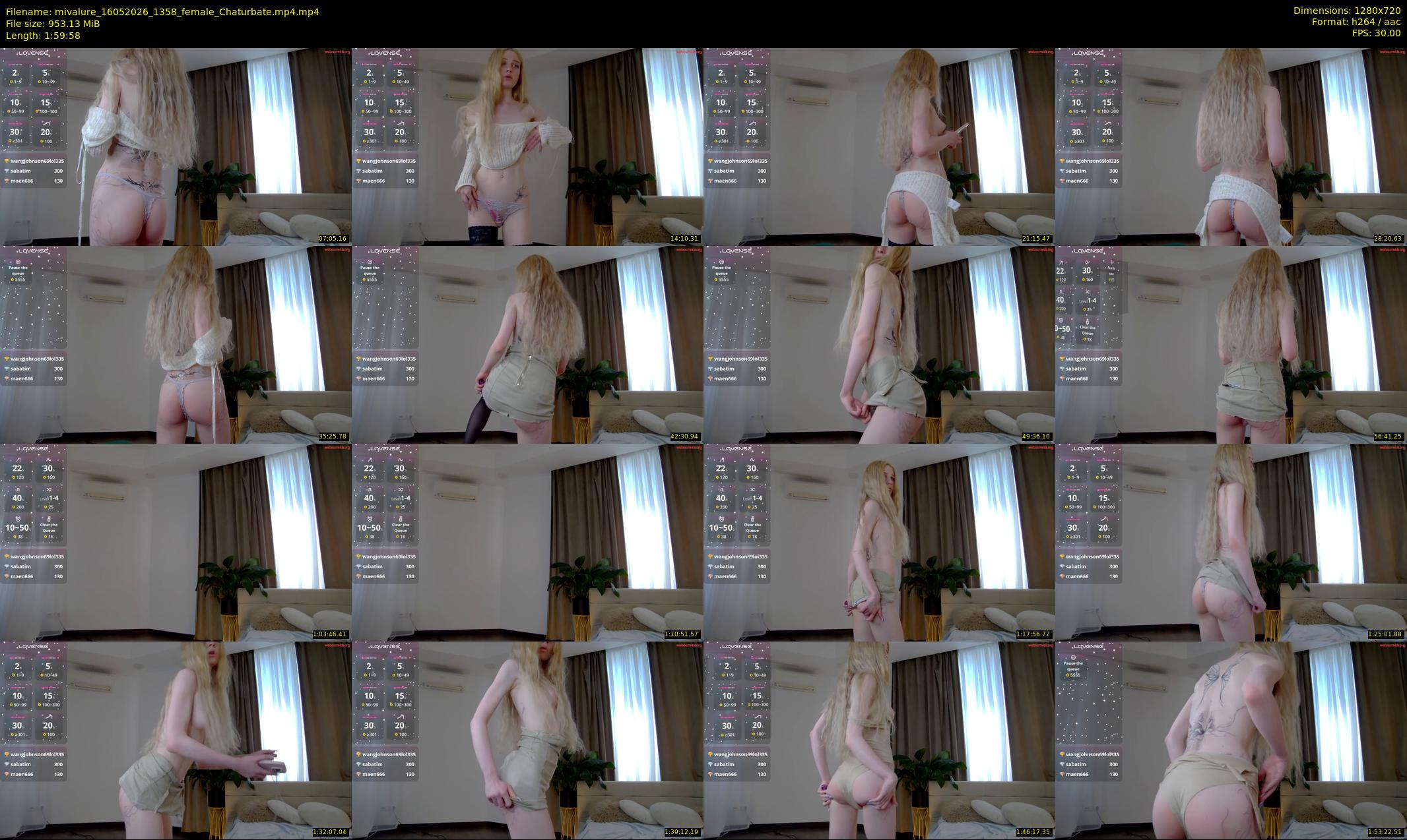 mivalure — 120 minute Chaturbate female cam show recording, 720p, May 16, 2026
