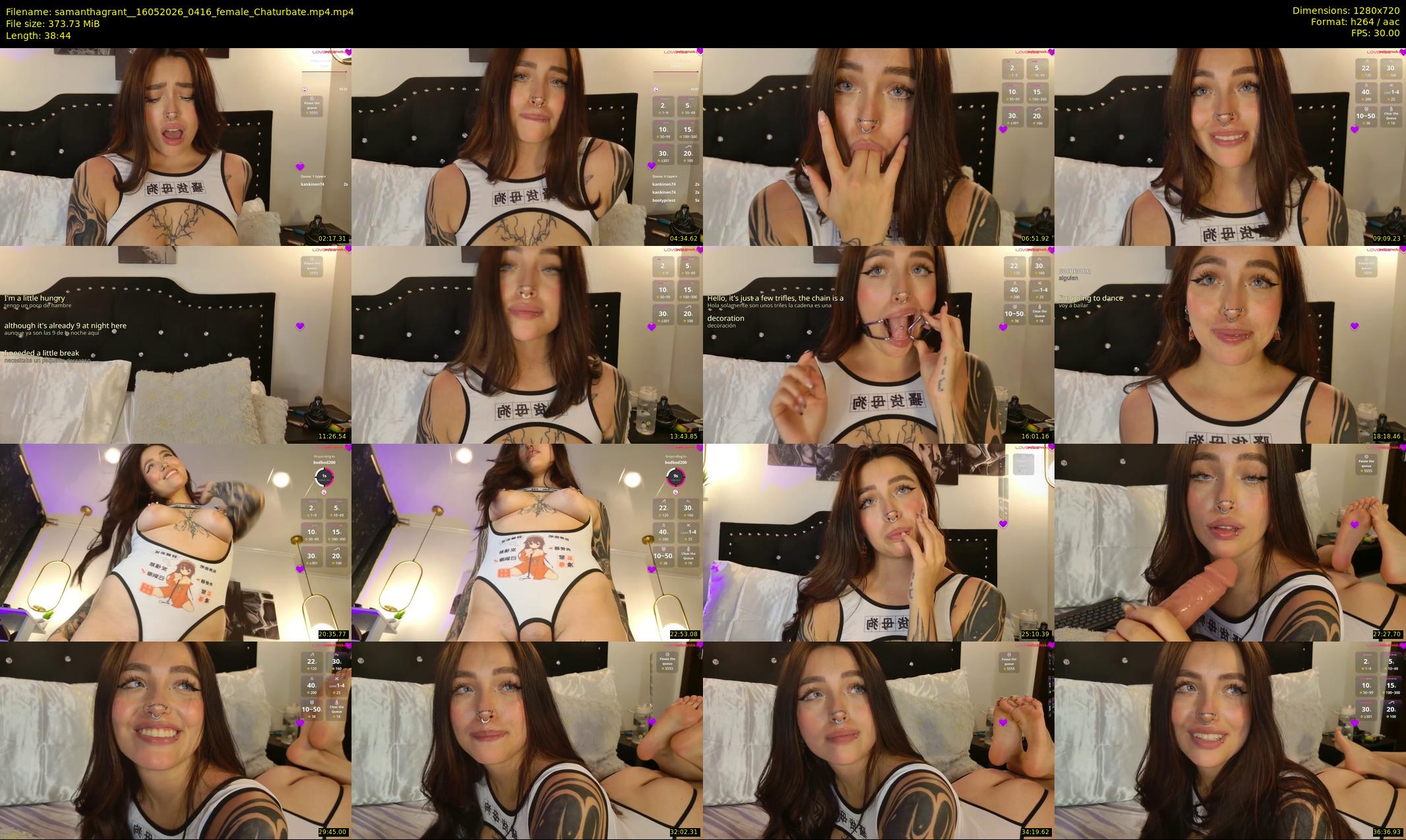 samanthagrant_ — 39 minute Chaturbate female cam show recording, 720p, May 16, 2026