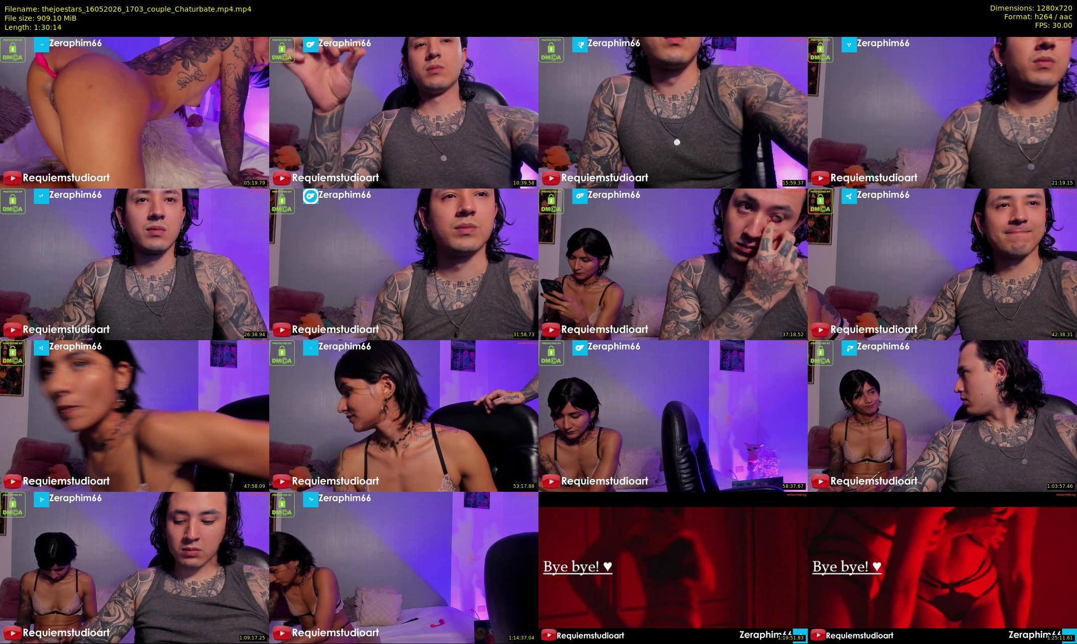 thejoestars — 91 minute Chaturbate couple cam show recording, 720p, May 16, 2026