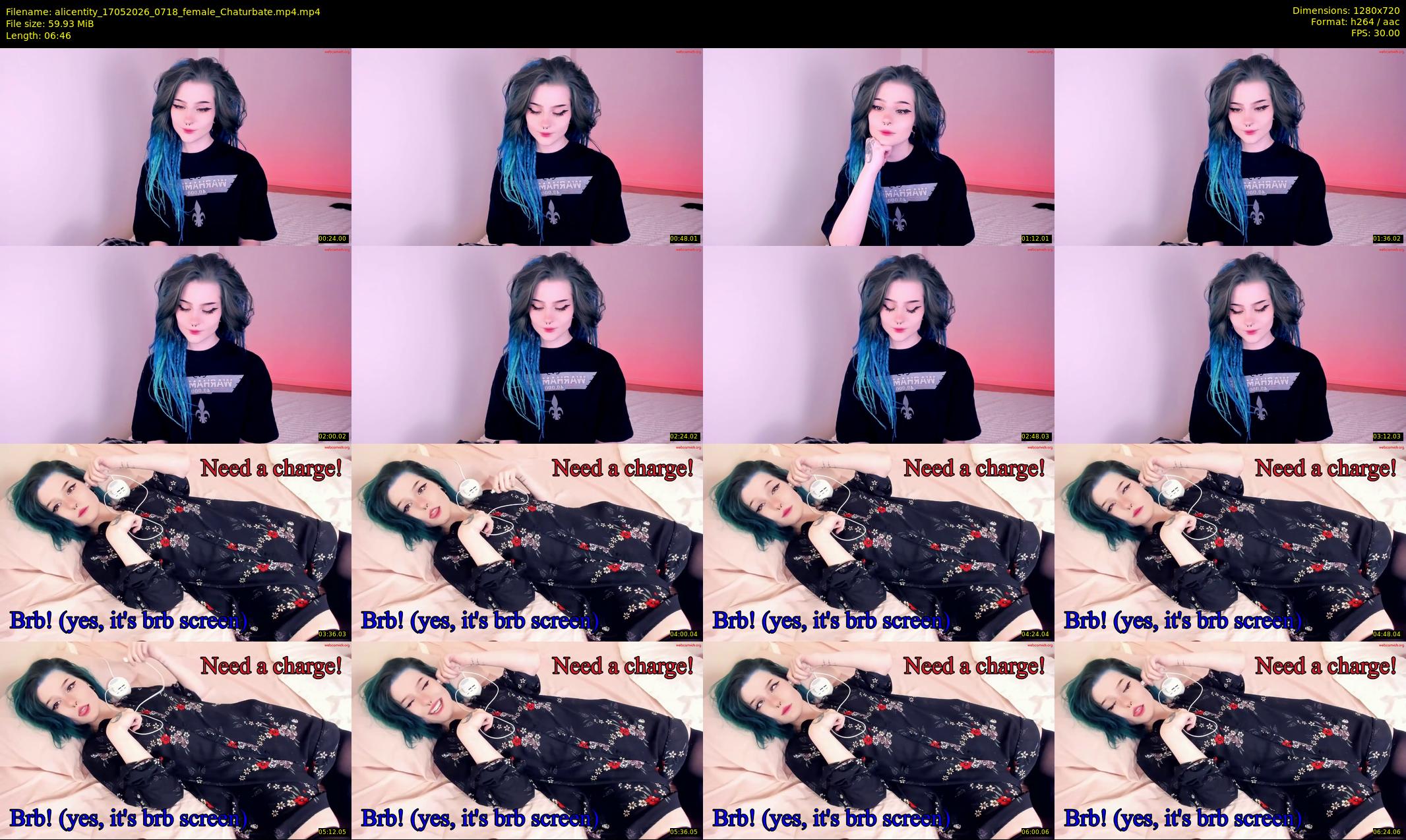 alicentity — 7 minute Chaturbate female cam show recording, 720p, May 17, 2026