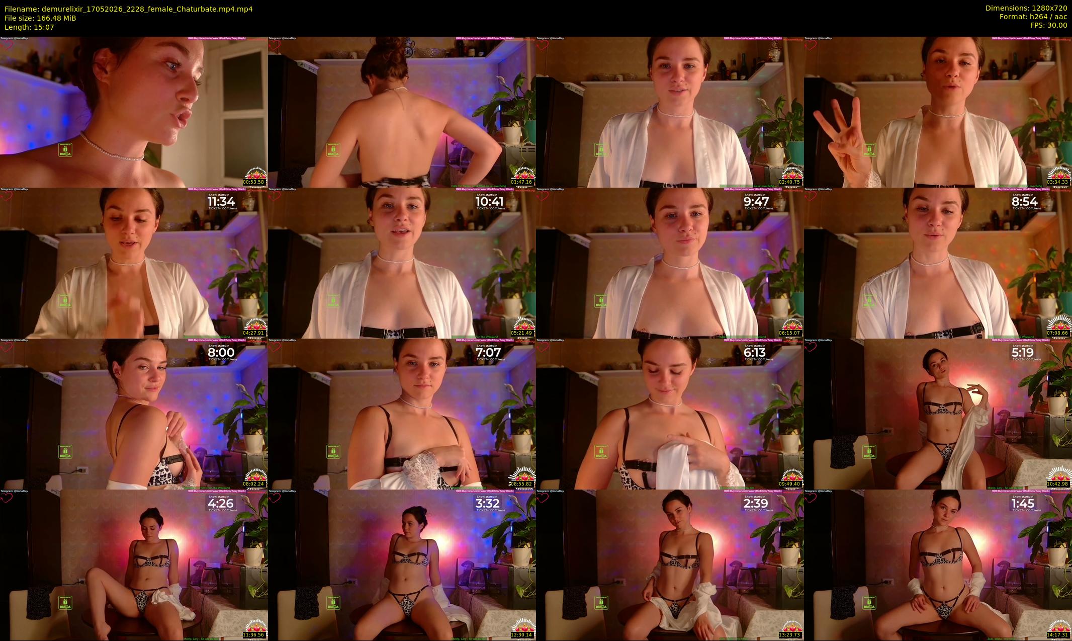 demurelixir — 16 minute Chaturbate female cam show recording, 720p, May 17, 2026