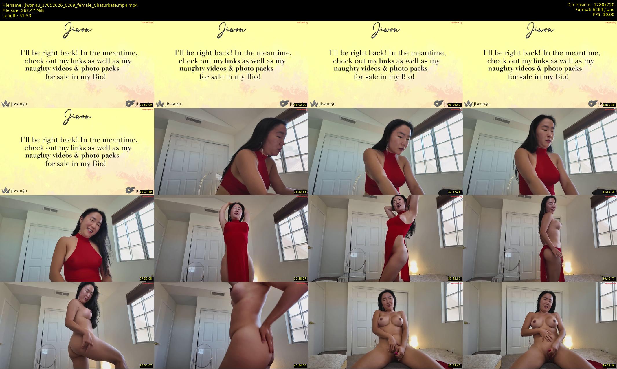 jiwon4u — 52 minute Chaturbate female cam show recording, 720p, May 17, 2026