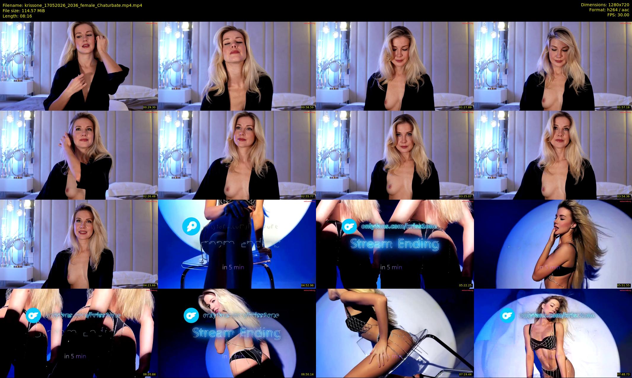 krissone — 9 minute Chaturbate female cam show recording, 720p, May 17, 2026