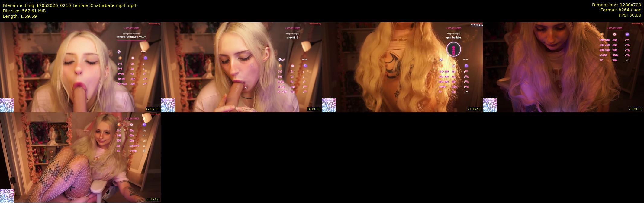 liniq — 120 minute Chaturbate female cam show recording, 720p, May 17, 2026