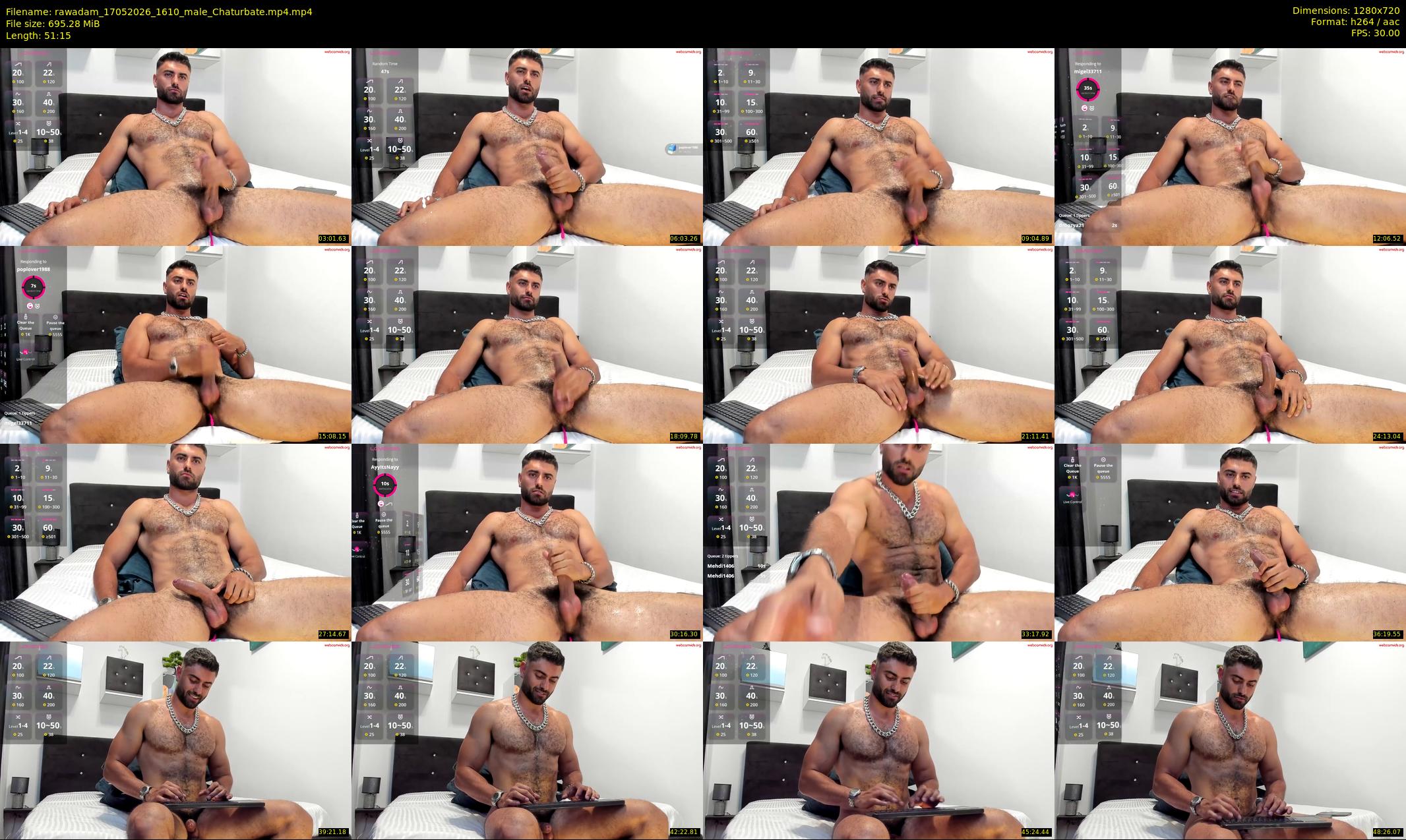rawadam — 52 minute Chaturbate male cam show recording, 720p, May 17, 2026