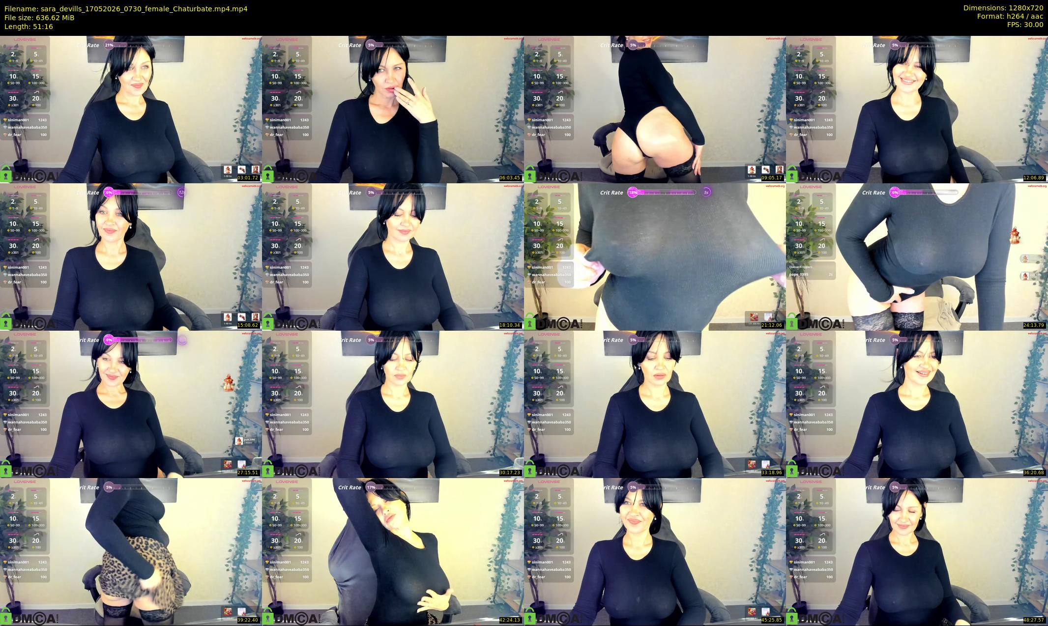 sara_devills — 52 minute Chaturbate female cam show recording, 720p, May 17, 2026